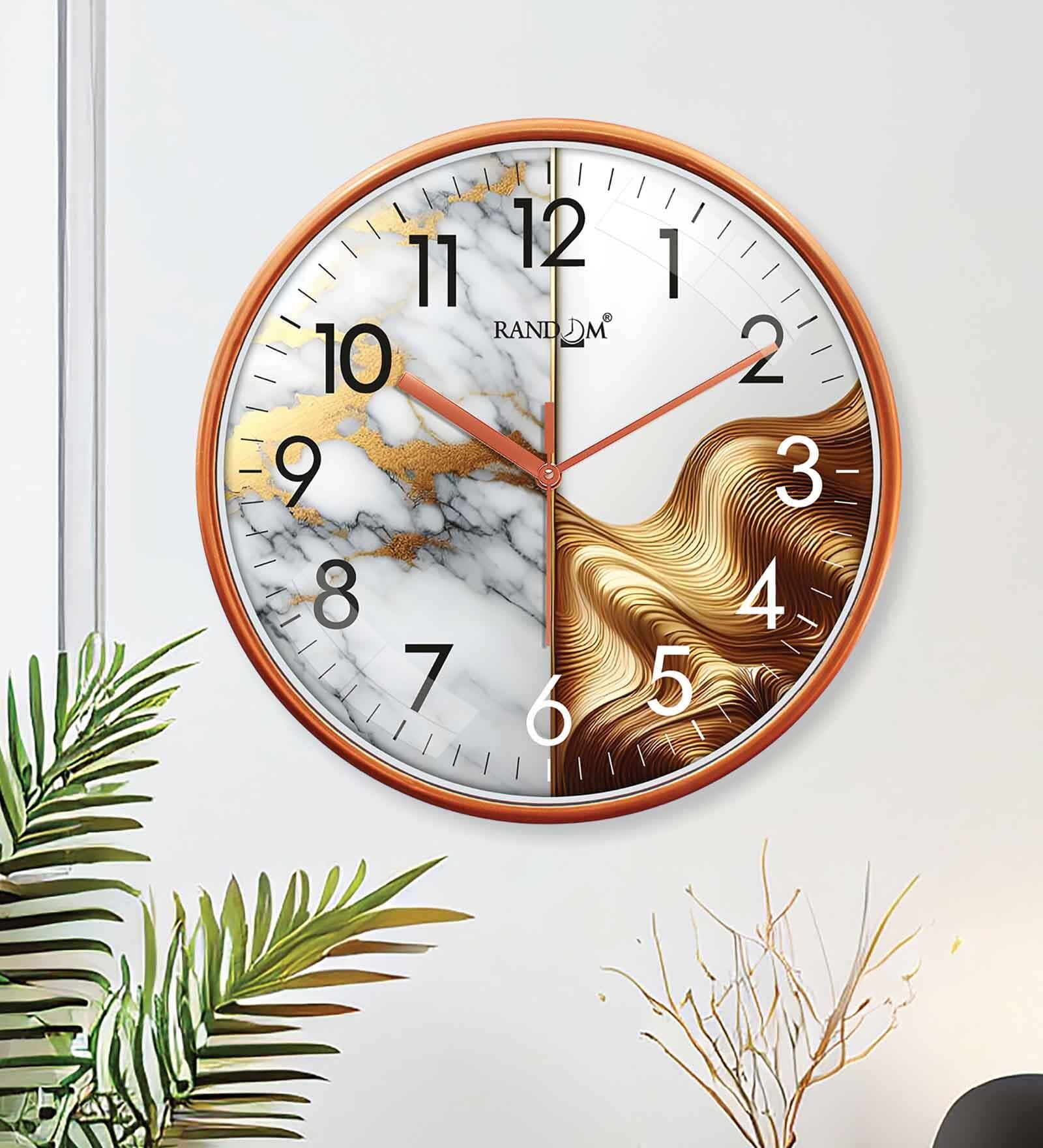 Multicolour Modern Plastic Stylish Non Ticking Silent Analog Wall Clock -12 inch