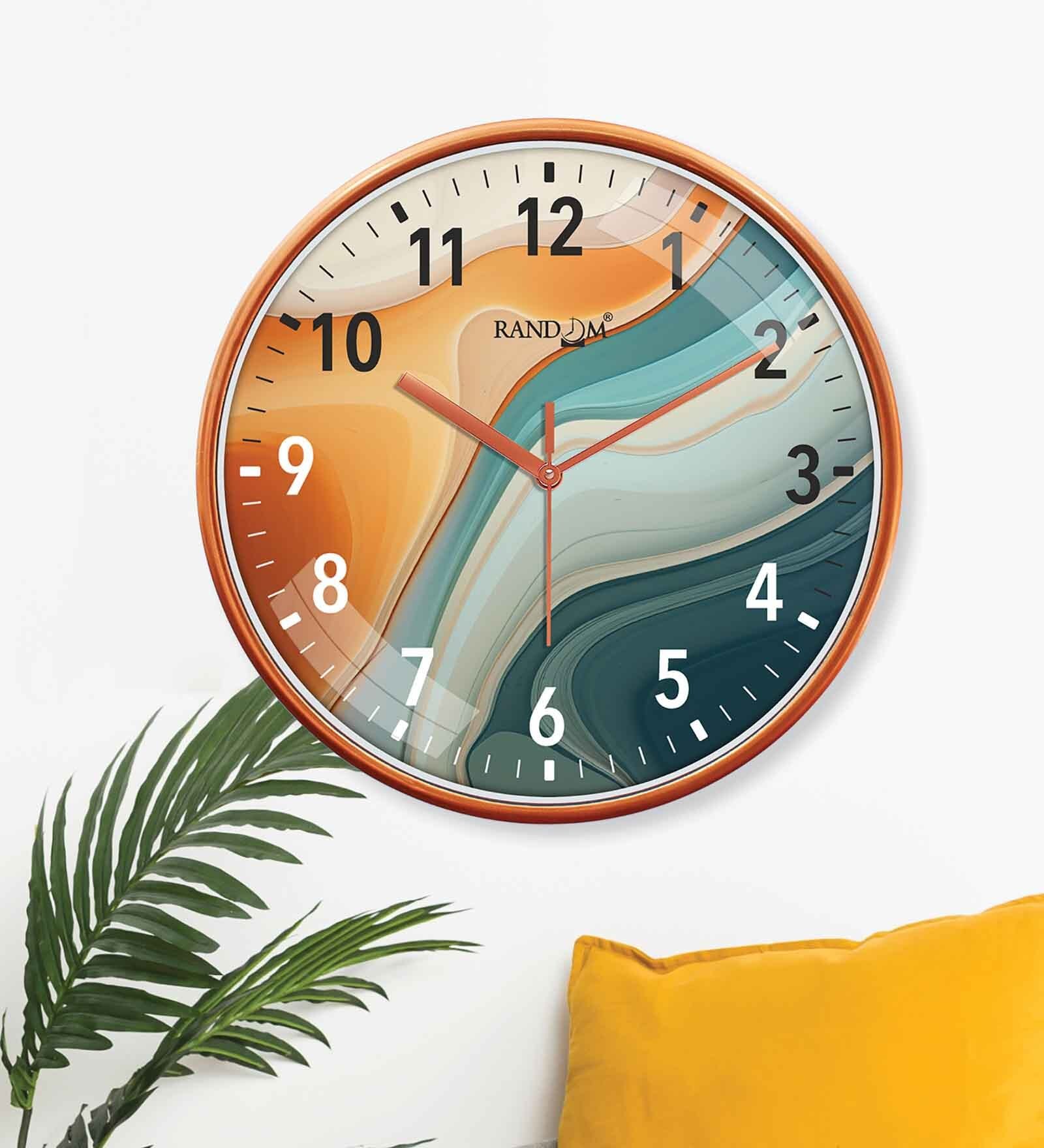 Multicolour Modern Plastic Stylish Non Ticking Silent Analog Wall Clock -12 inch