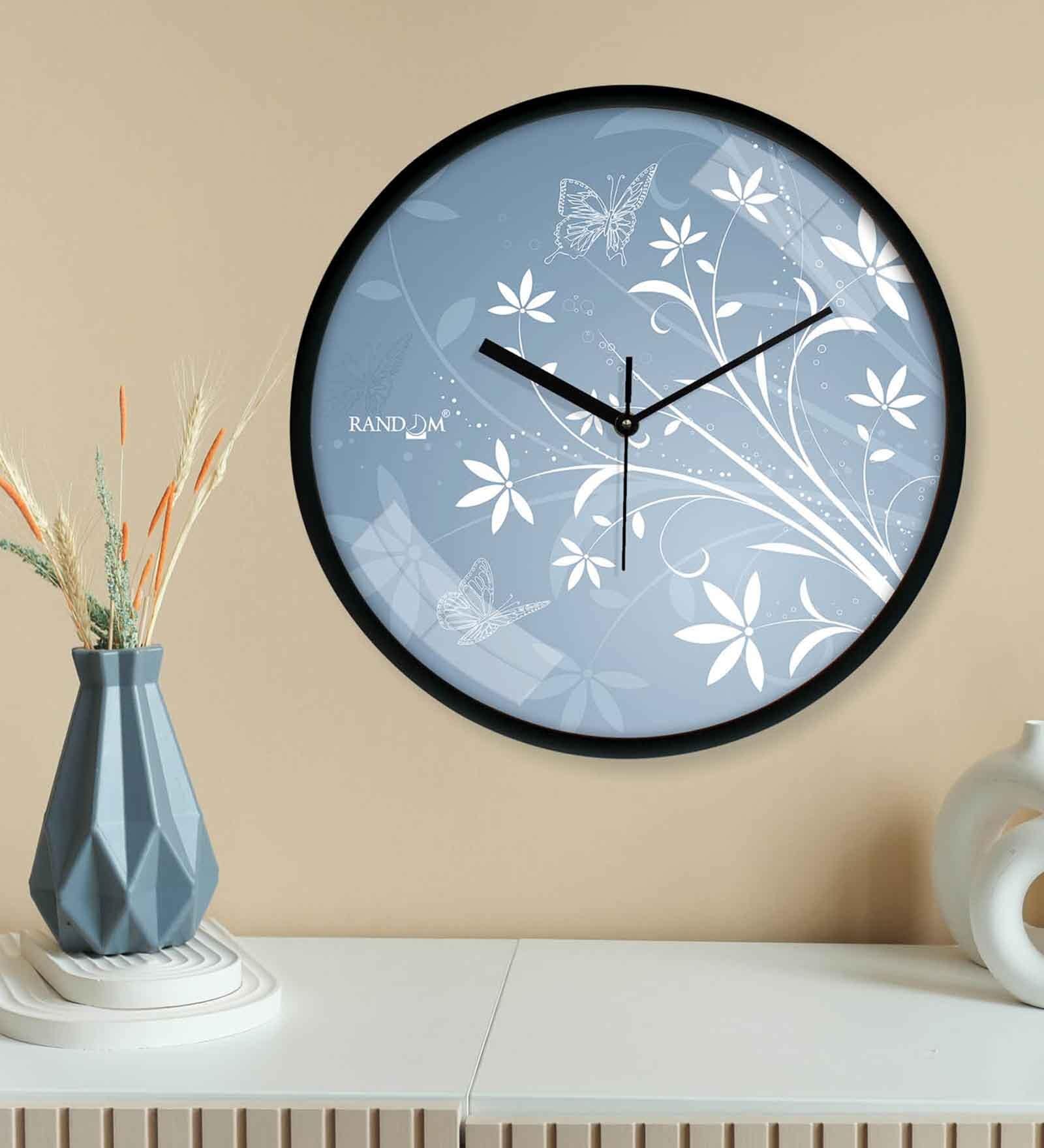 Multicolour Modern Plastic Stylish Non Ticking Silent Analog Wall Clock -12 inch