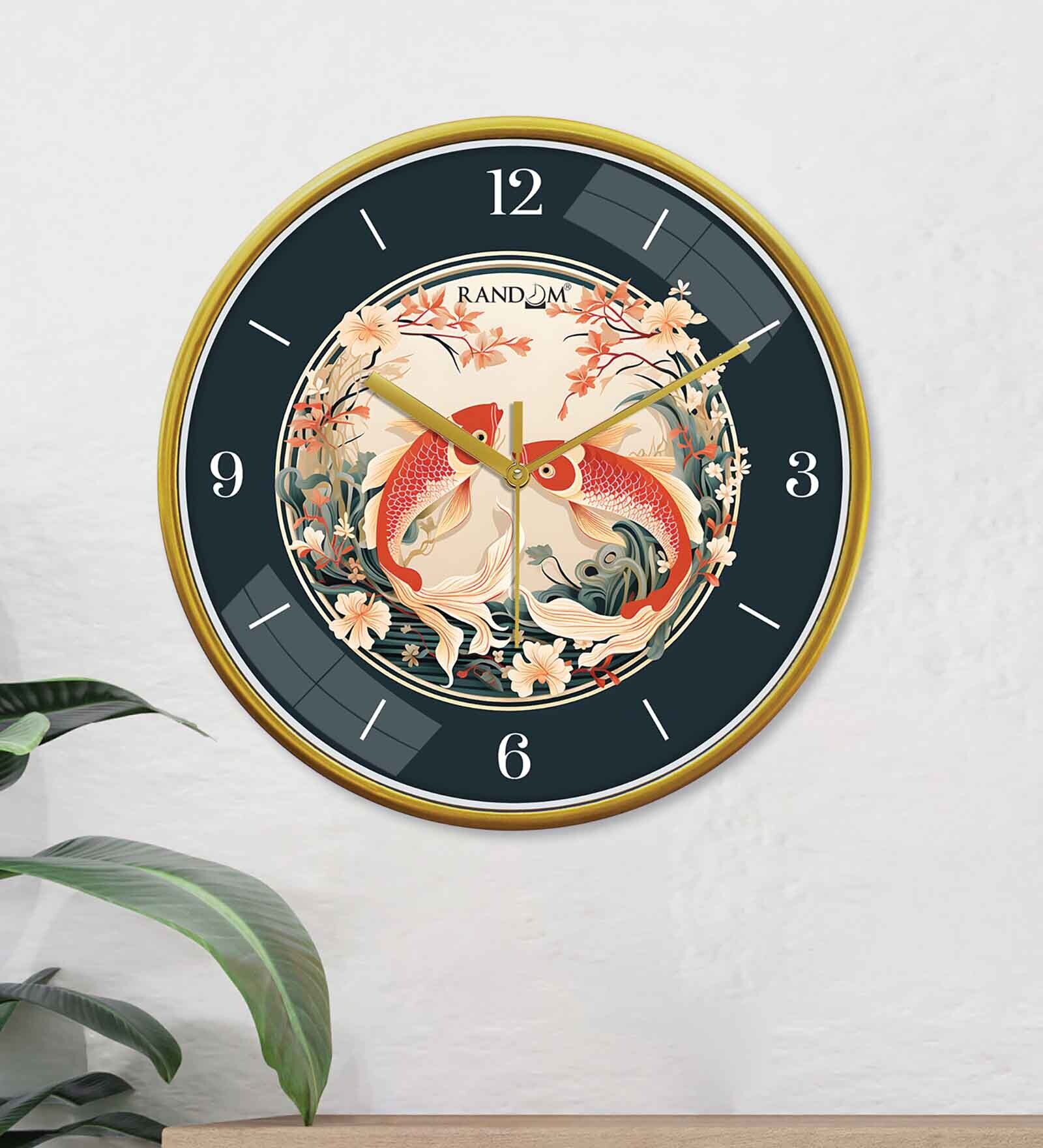 Multicolour Modern Plastic Stylish Non Ticking Silent Analog Wall Clock -12 inch