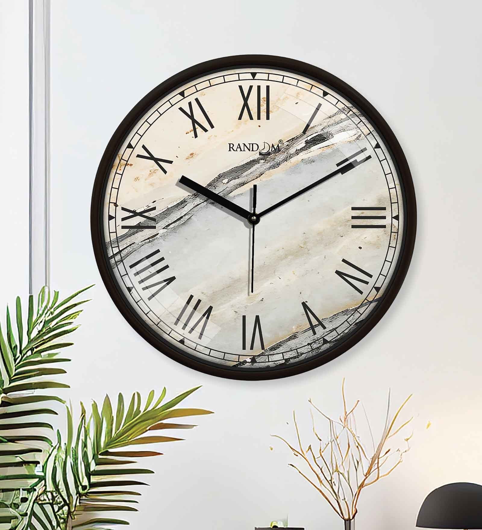 Multicolour Modern Plastic Stylish Non Ticking Silent Analog Wall Clock -12 inch