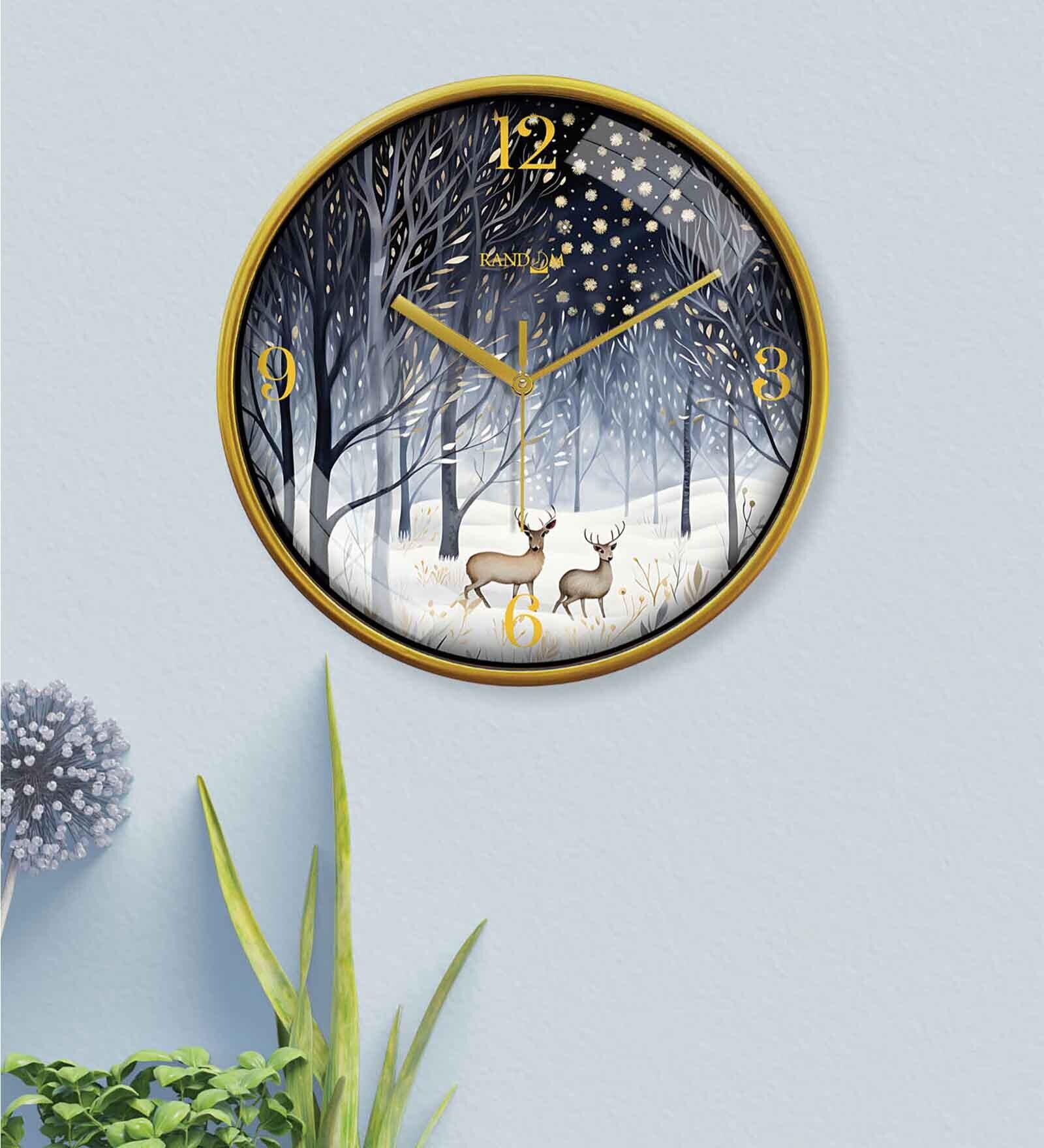 Multicolour Modern Plastic Stylish Non Ticking Silent Analog Wall Clock -12 inch