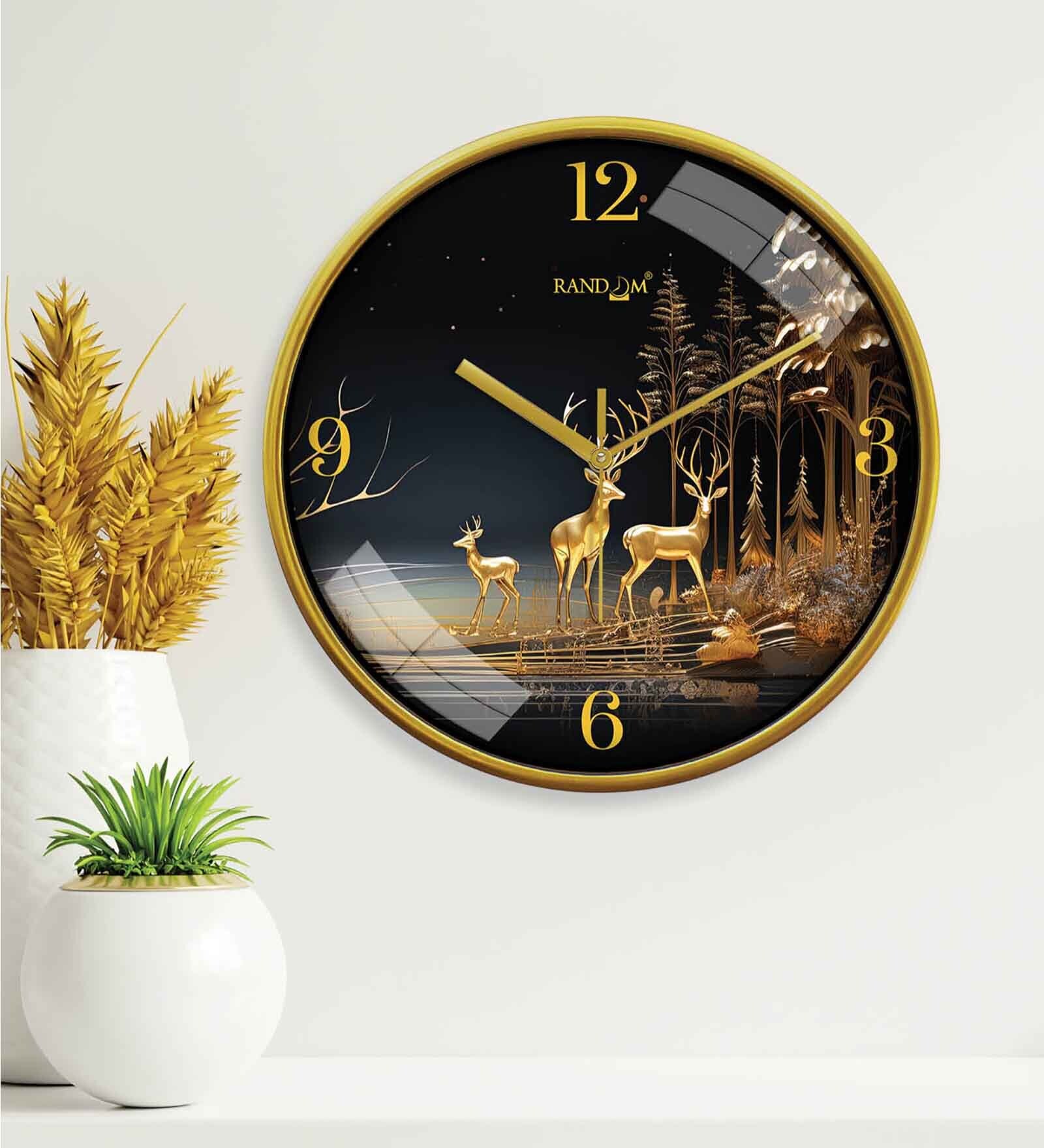 Multicolour Modern Plastic Stylish Non Ticking Silent Analog Wall Clock -12 inch