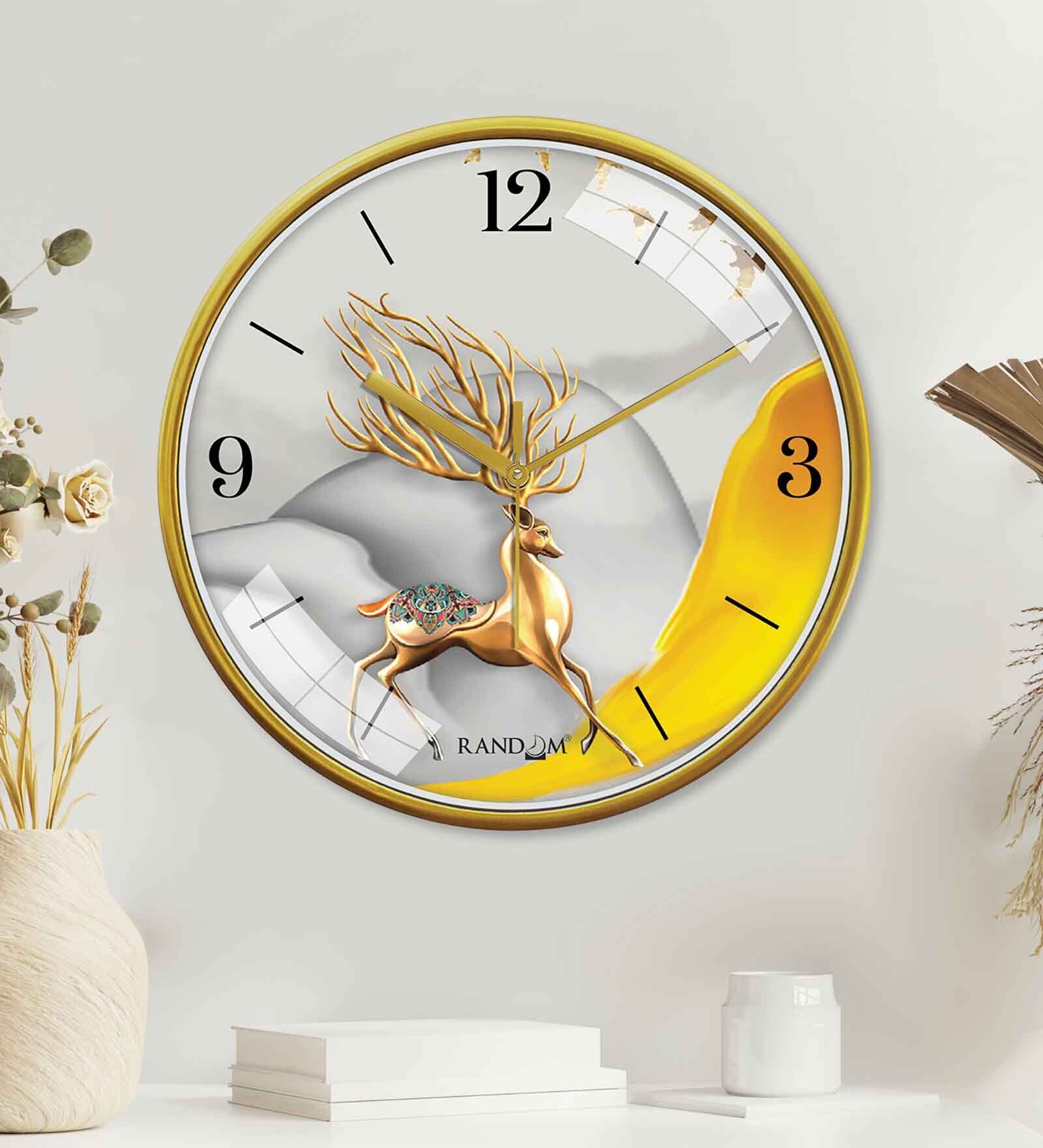 Multicolour Modern Plastic Stylish Non Ticking Silent Analog Wall Clock -12 inch