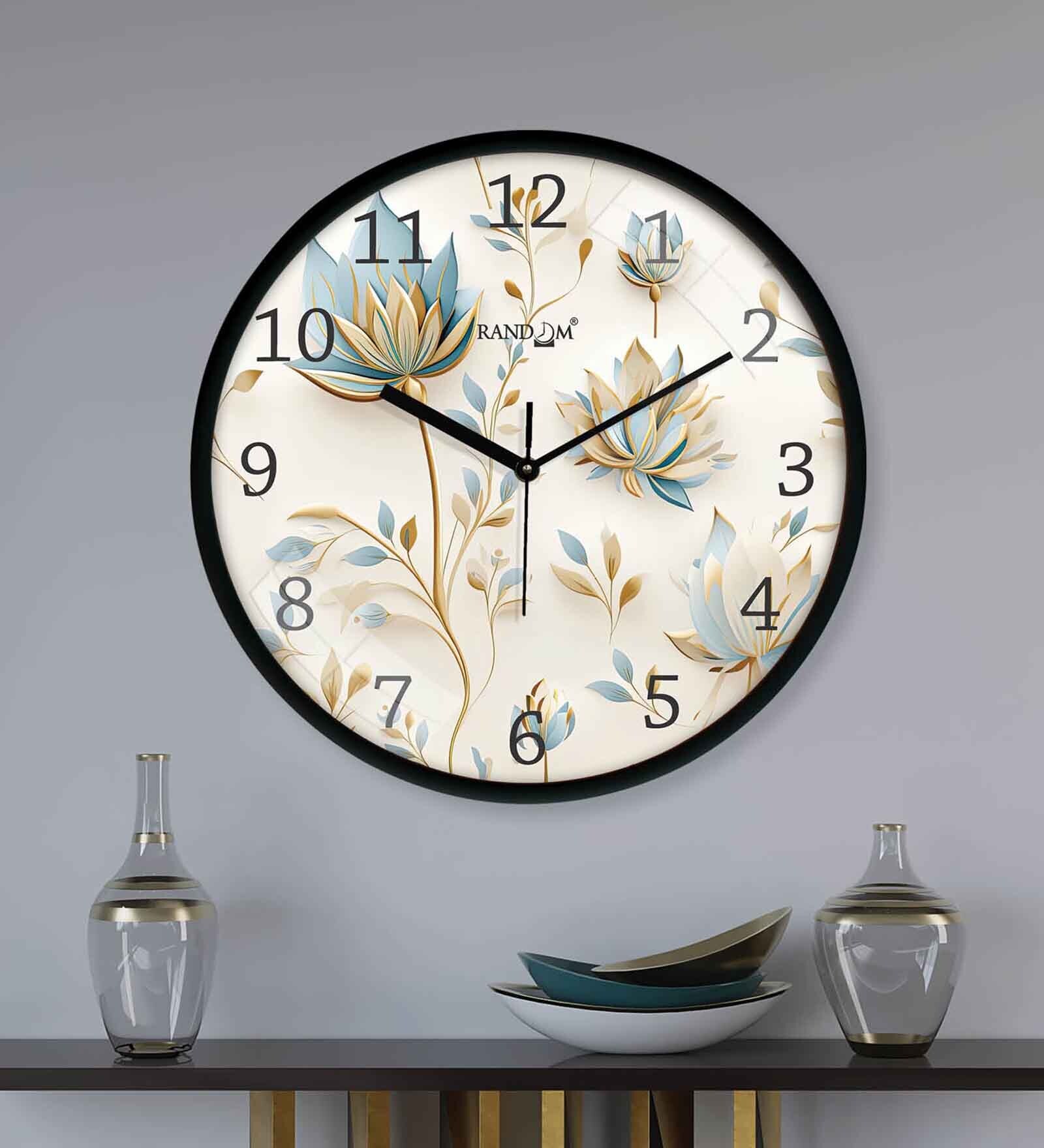 Multicolour Modern Plastic Stylish Non Ticking Silent Analog Wall Clock -12 inch
