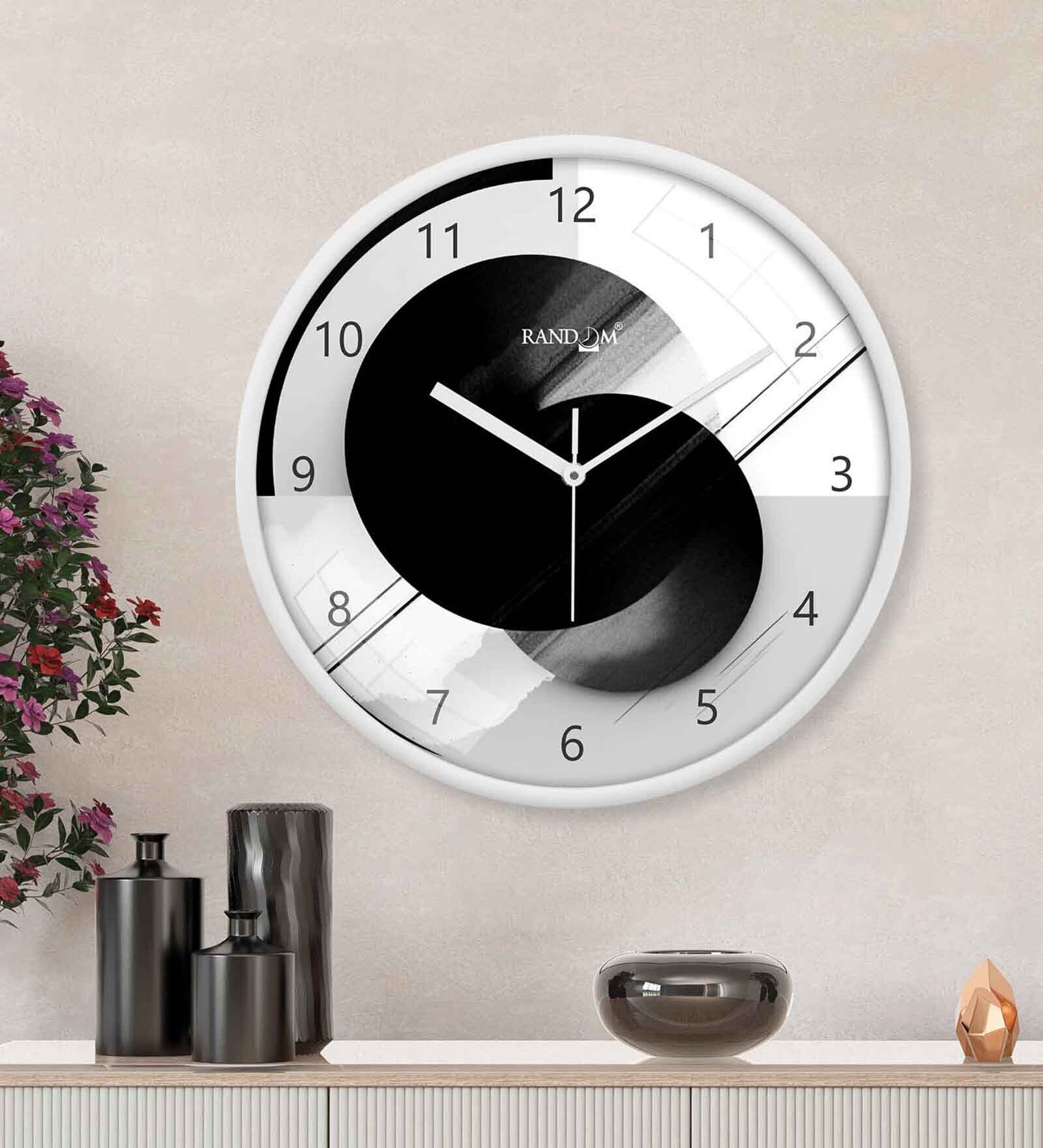 Multicolour Modern Plastic Stylish Non Ticking Silent Analog Wall Clock -12 inch
