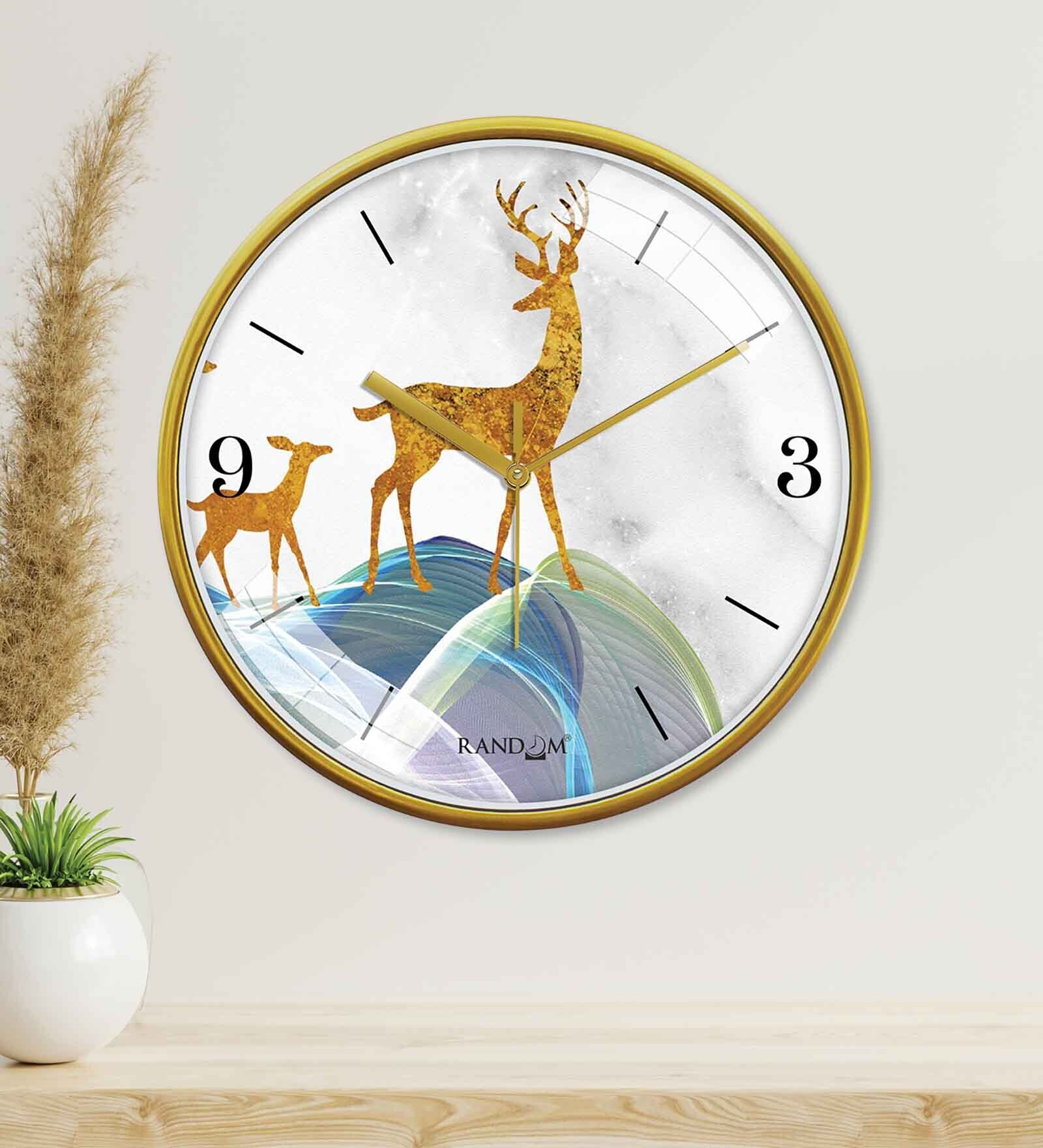 Multicolour Modern Plastic Stylish Non Ticking Silent Analog Wall Clock -12 inch