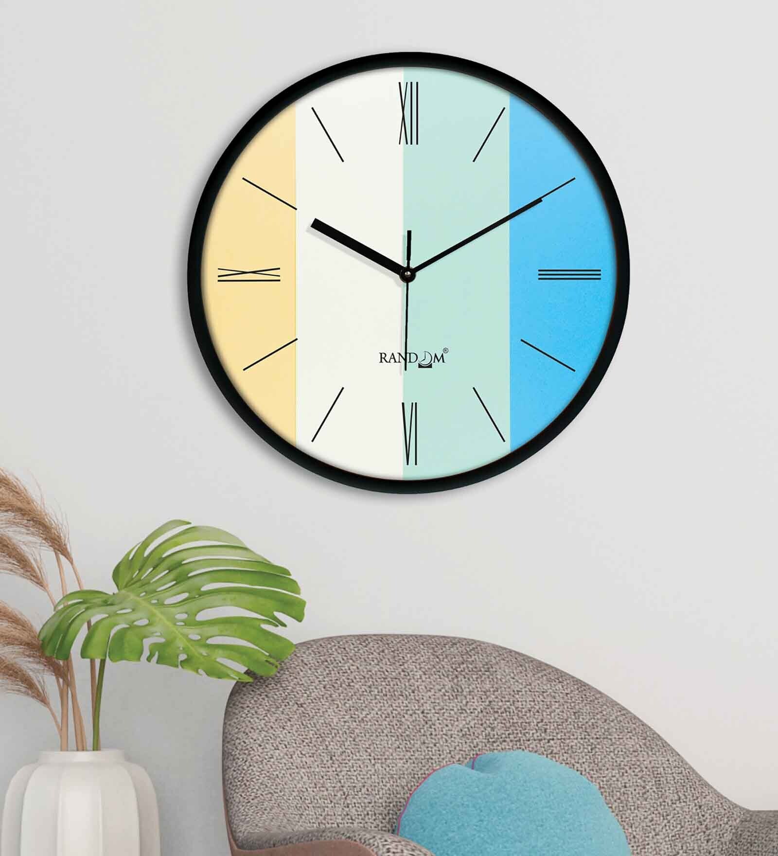 Multicolour Modern Plastic Stylish Non Ticking Silent Analog Wall Clock -12 inch
