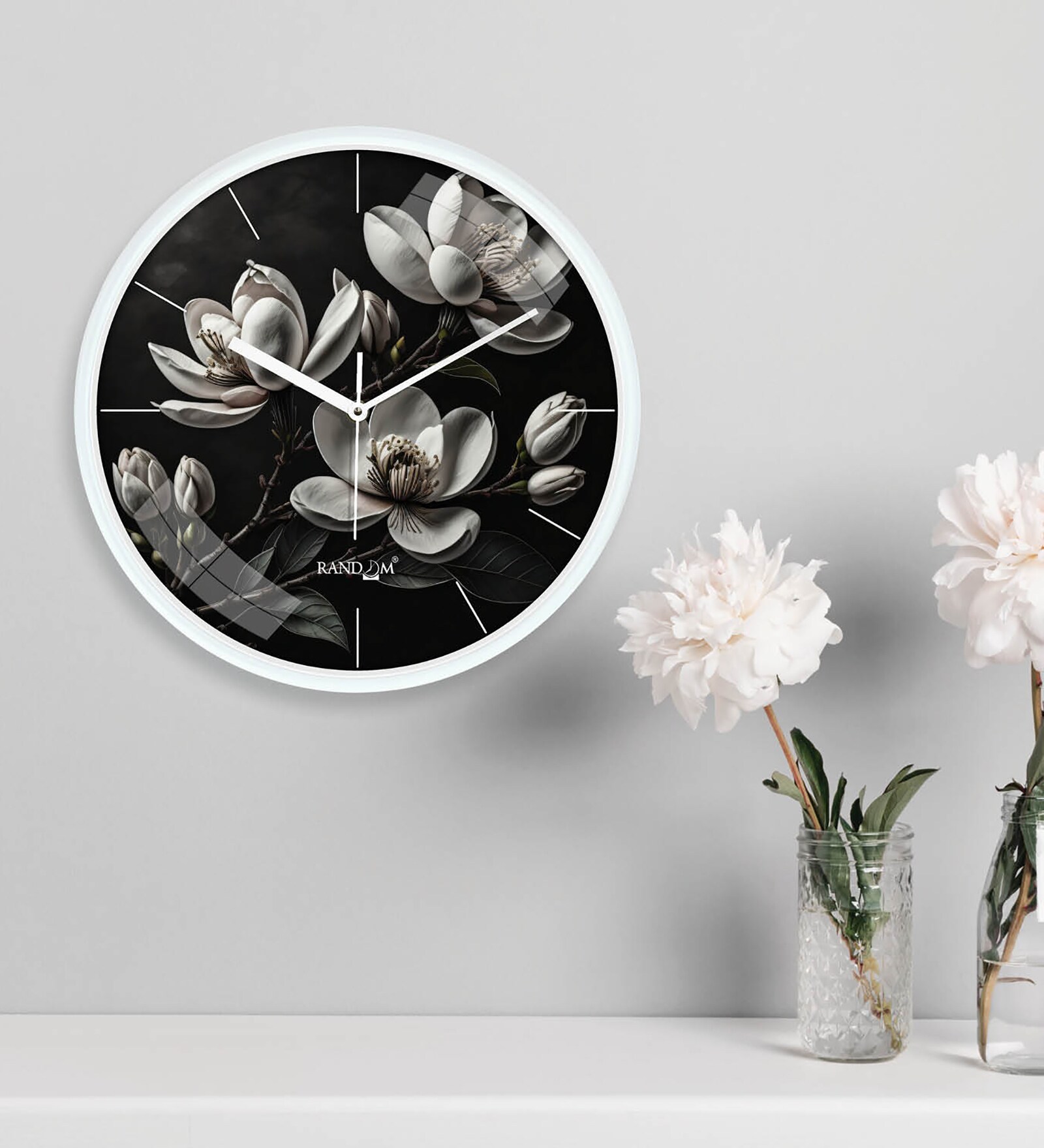 Multicolour Modern Plastic Stylish Non Ticking Silent Analog Wall Clock -12 inch