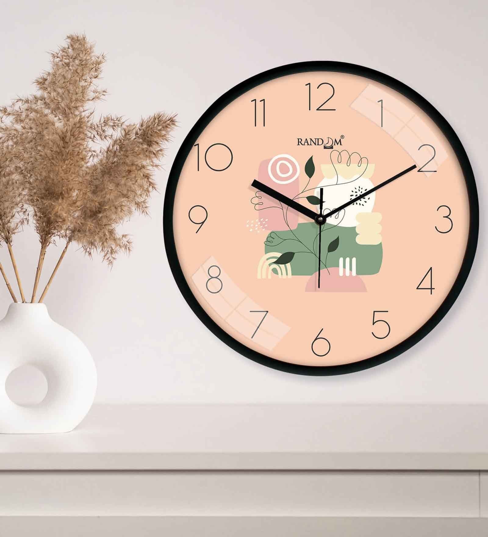 Multicolour Modern Plastic Stylish Non Ticking Silent Analog Wall Clock -12 inch