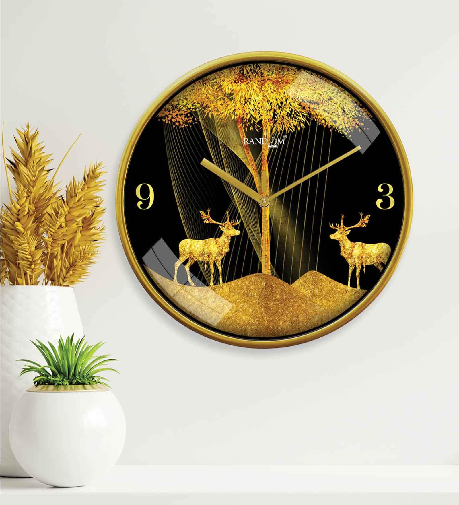 Multicolour Modern Plastic Stylish Non Ticking Silent Analog Wall Clock -12 inch