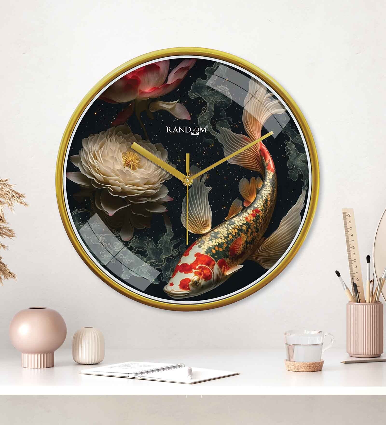 Multicolour Modern Plastic Stylish Non Ticking Silent Analog Wall Clock -12 inch