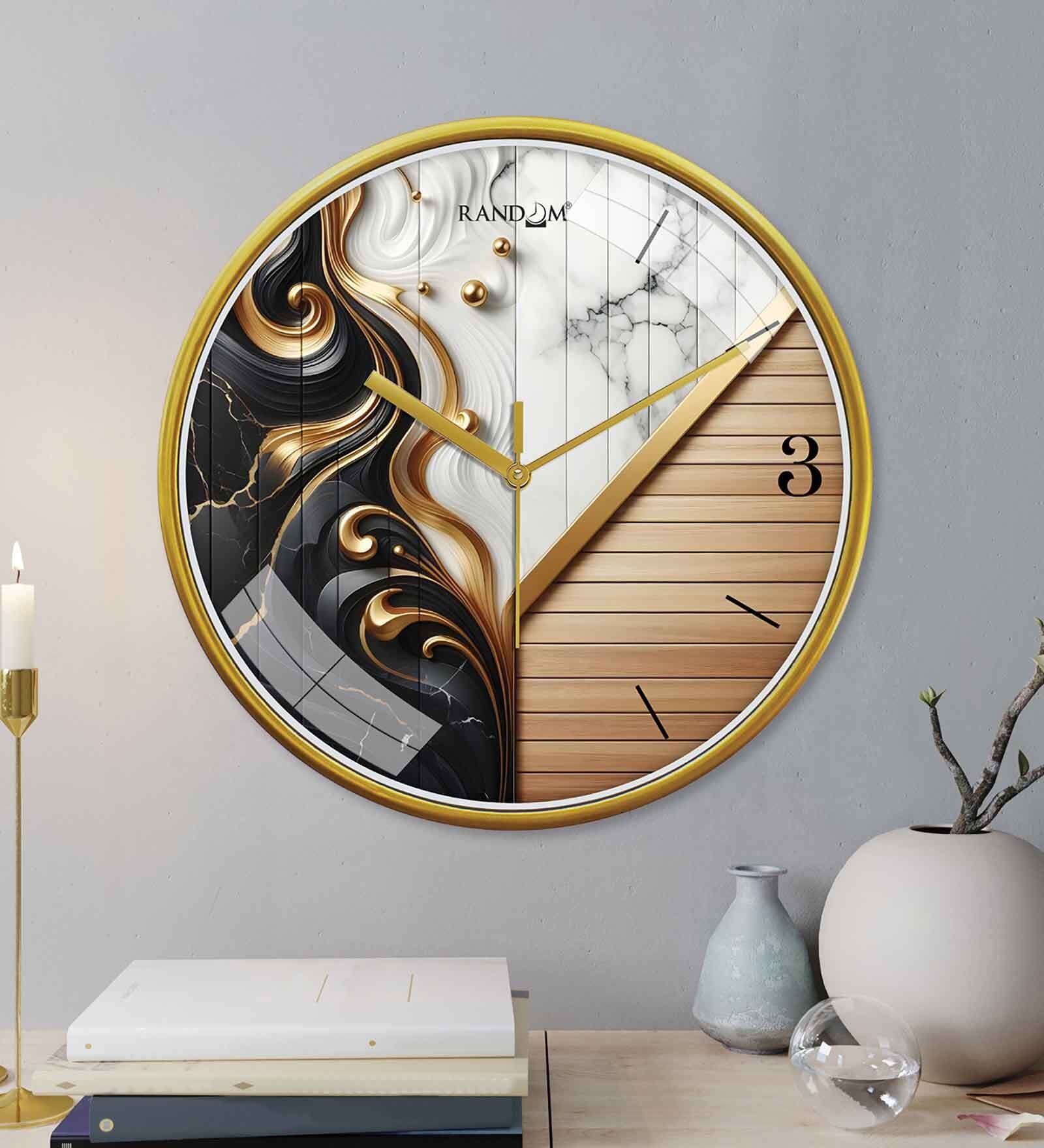 Multicolour Modern Plastic Stylish Non Ticking Silent Analog Wall Clock -12 inch