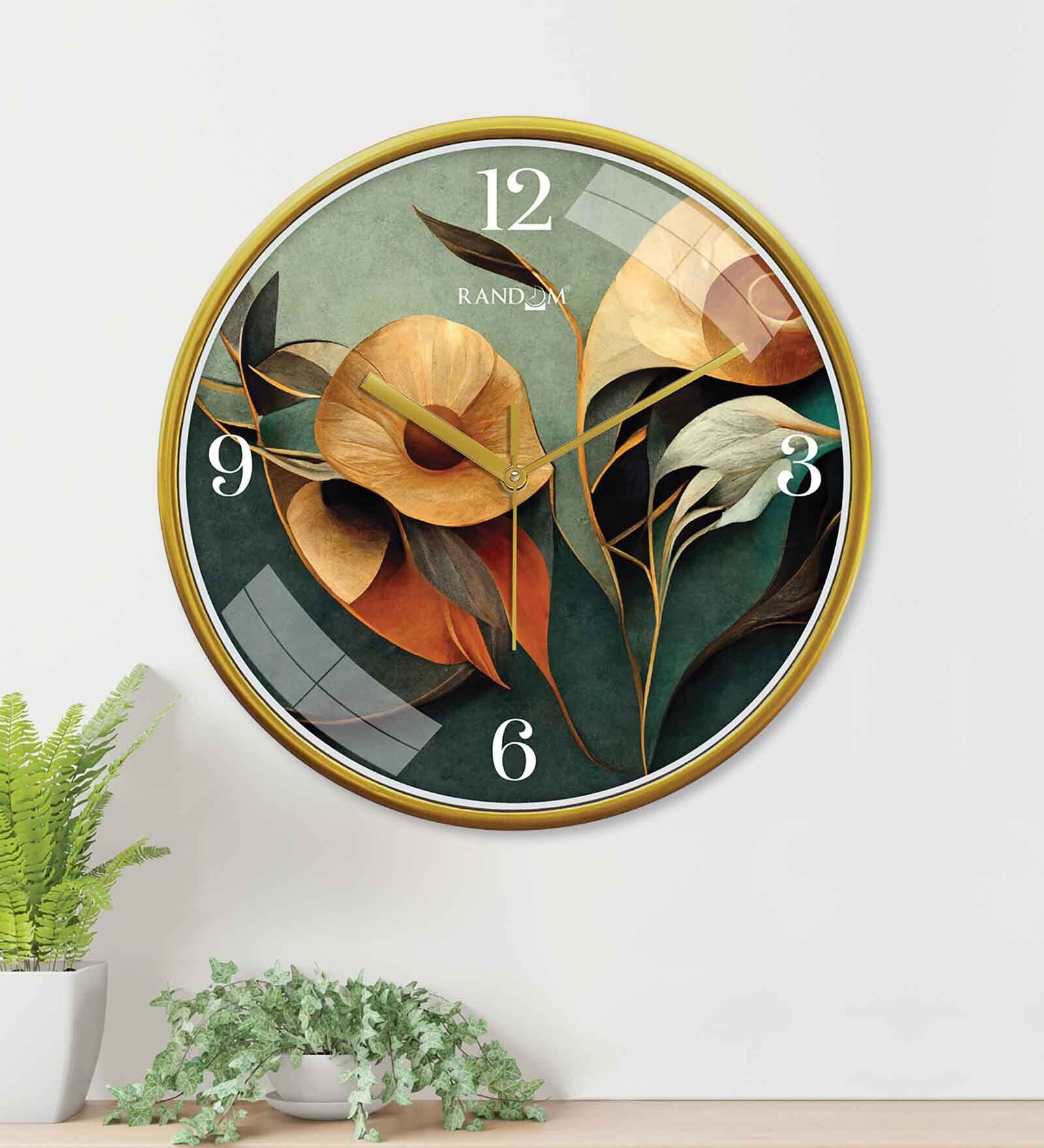 Multicolour Modern Plastic Stylish Non Ticking Silent Analog Wall Clock -12 inch