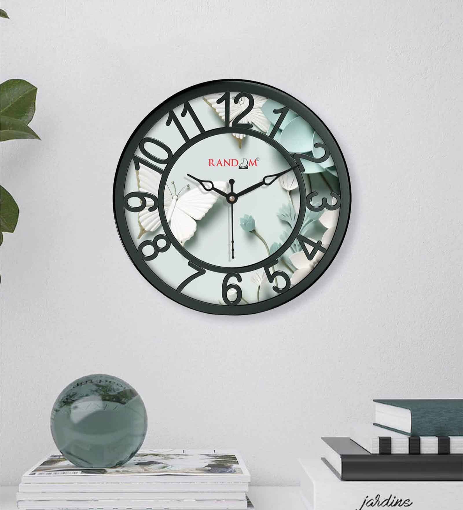 Multicolour Modern Plastic Stylish Non Ticking Silent Analog Wall Clock -8 Inch