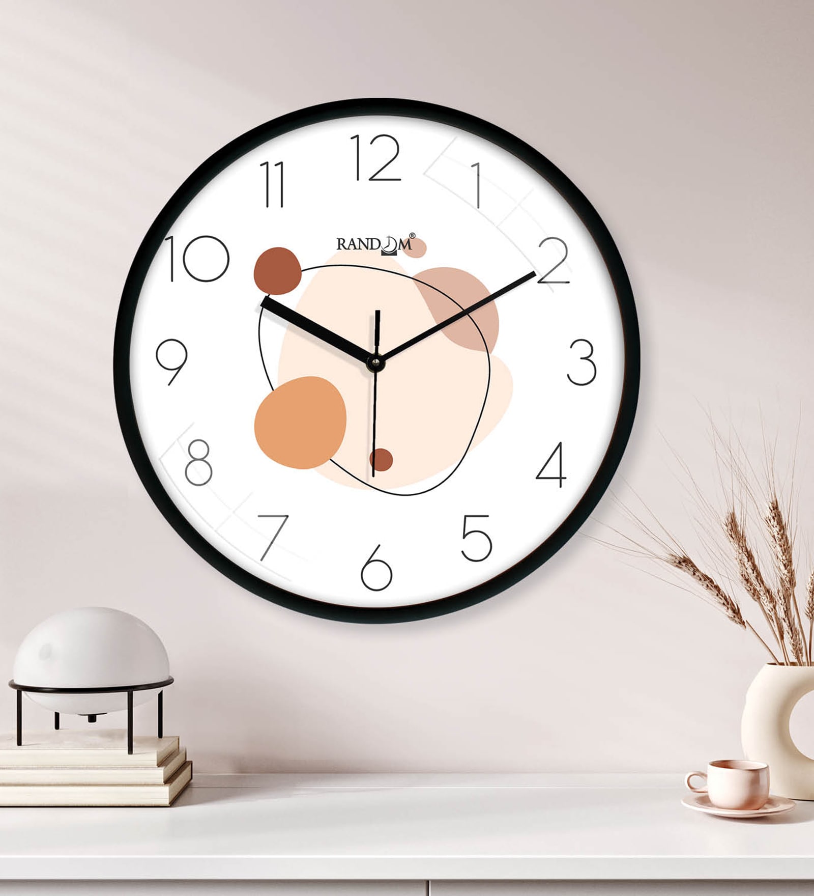 Multicolour Modern Plastic Stylish Non Ticking Silent Analog Wall Clock -12 inch