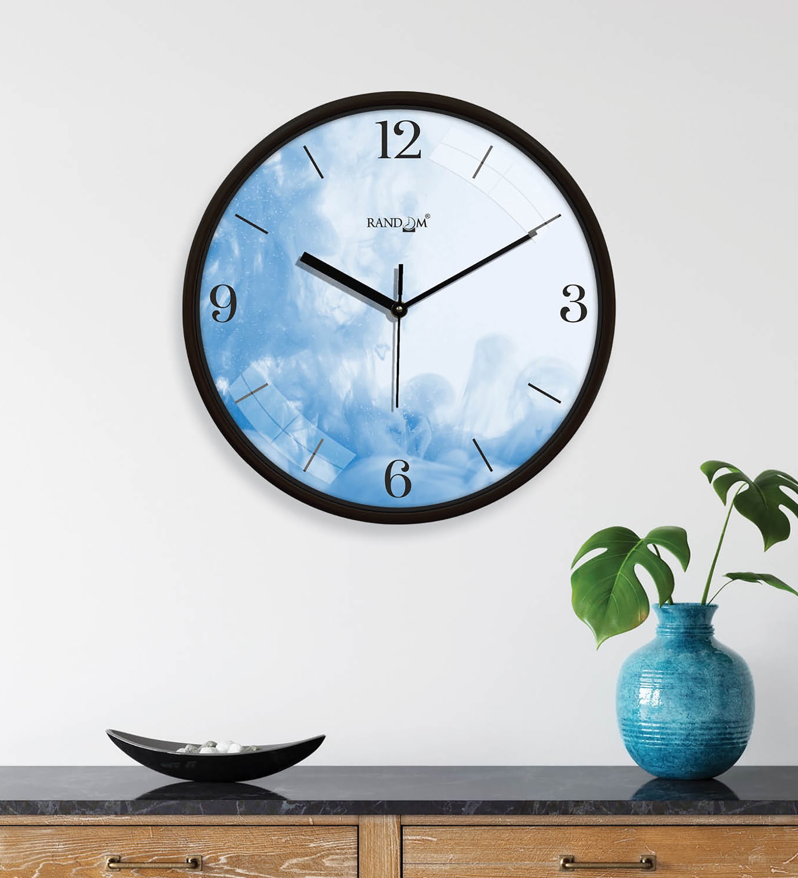 Multicolour Modern Plastic Stylish Non Ticking Silent Analog Wall Clock -12 inch