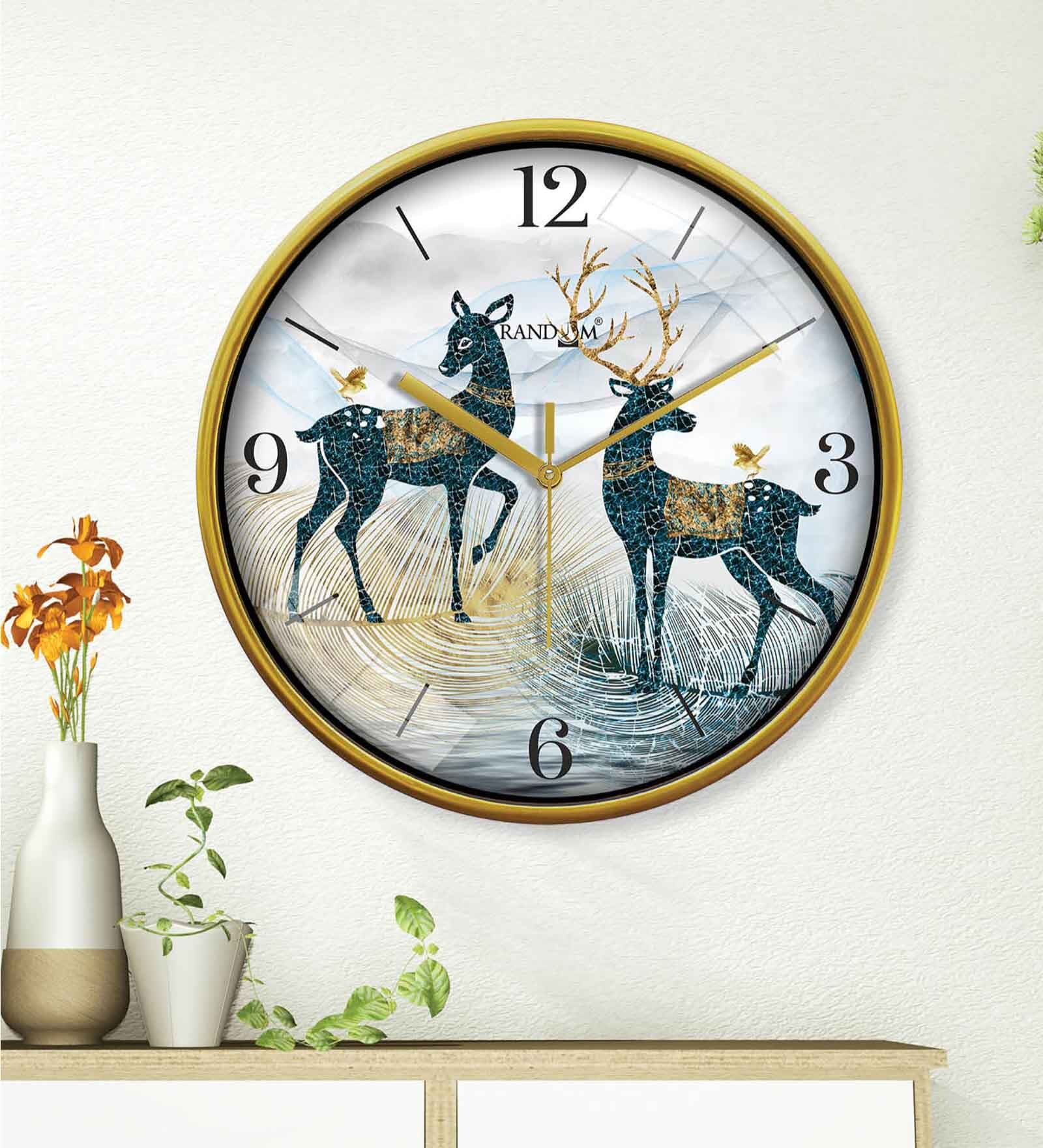 Multicolour Modern Plastic Stylish Non Ticking Silent Analog Wall Clock -12 inch