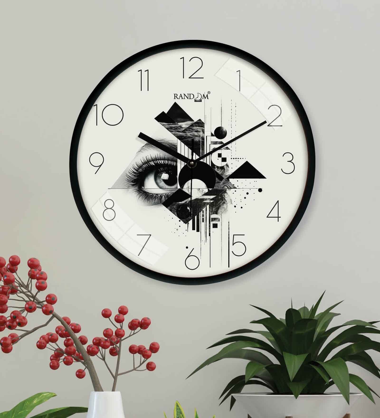 Multicolour Modern Plastic Stylish Non Ticking Silent Analog Wall Clock -12 inch