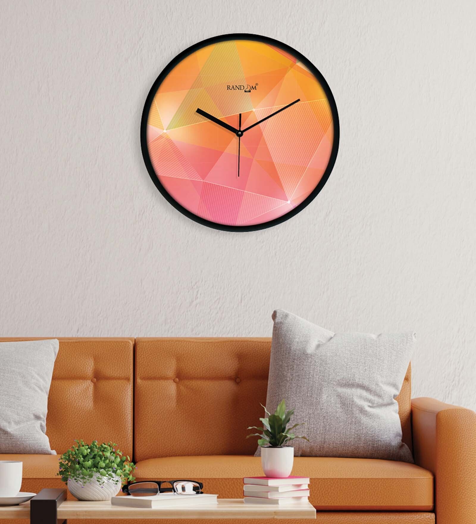 Multicolour Modern Plastic Stylish Non Ticking Silent Analog Wall Clock -12 inch