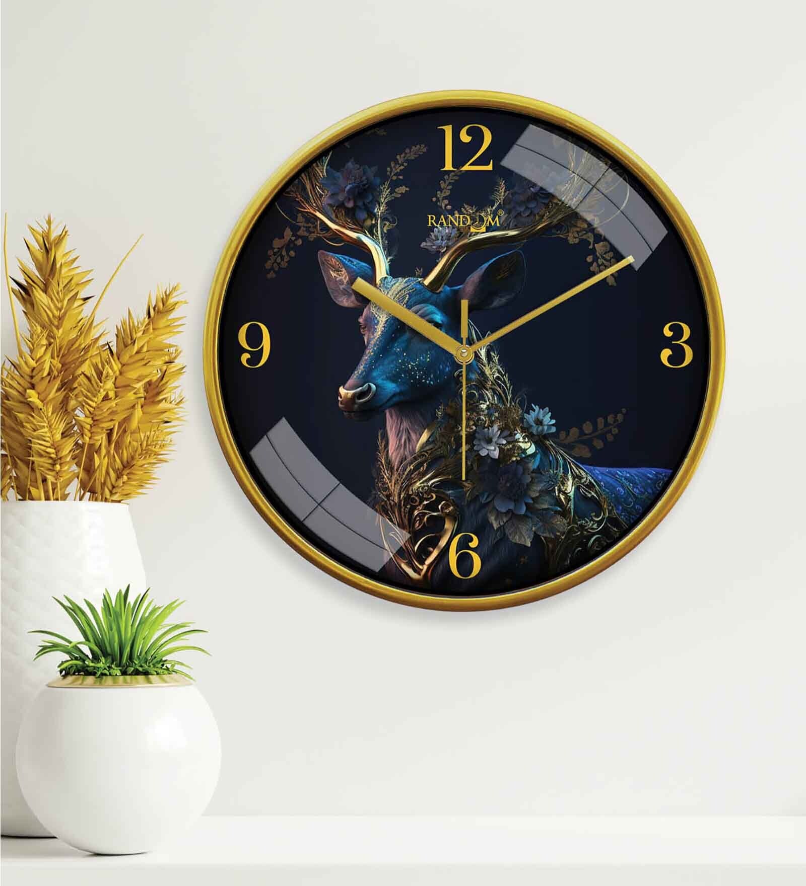 Multicolour Modern Plastic Stylish Non Ticking Silent Analog Wall Clock -12 inch