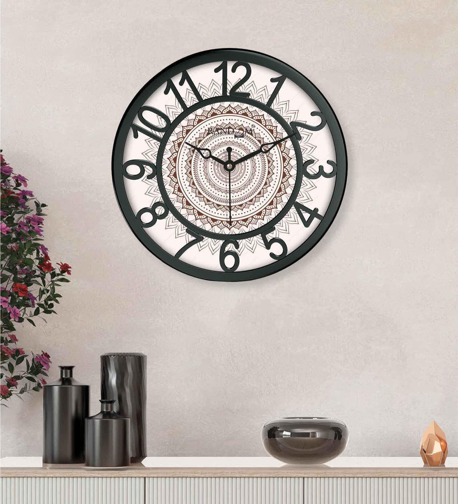 Multicolour Modern Plastic Stylish Non Ticking Silent Analog Wall Clock -8 Inch