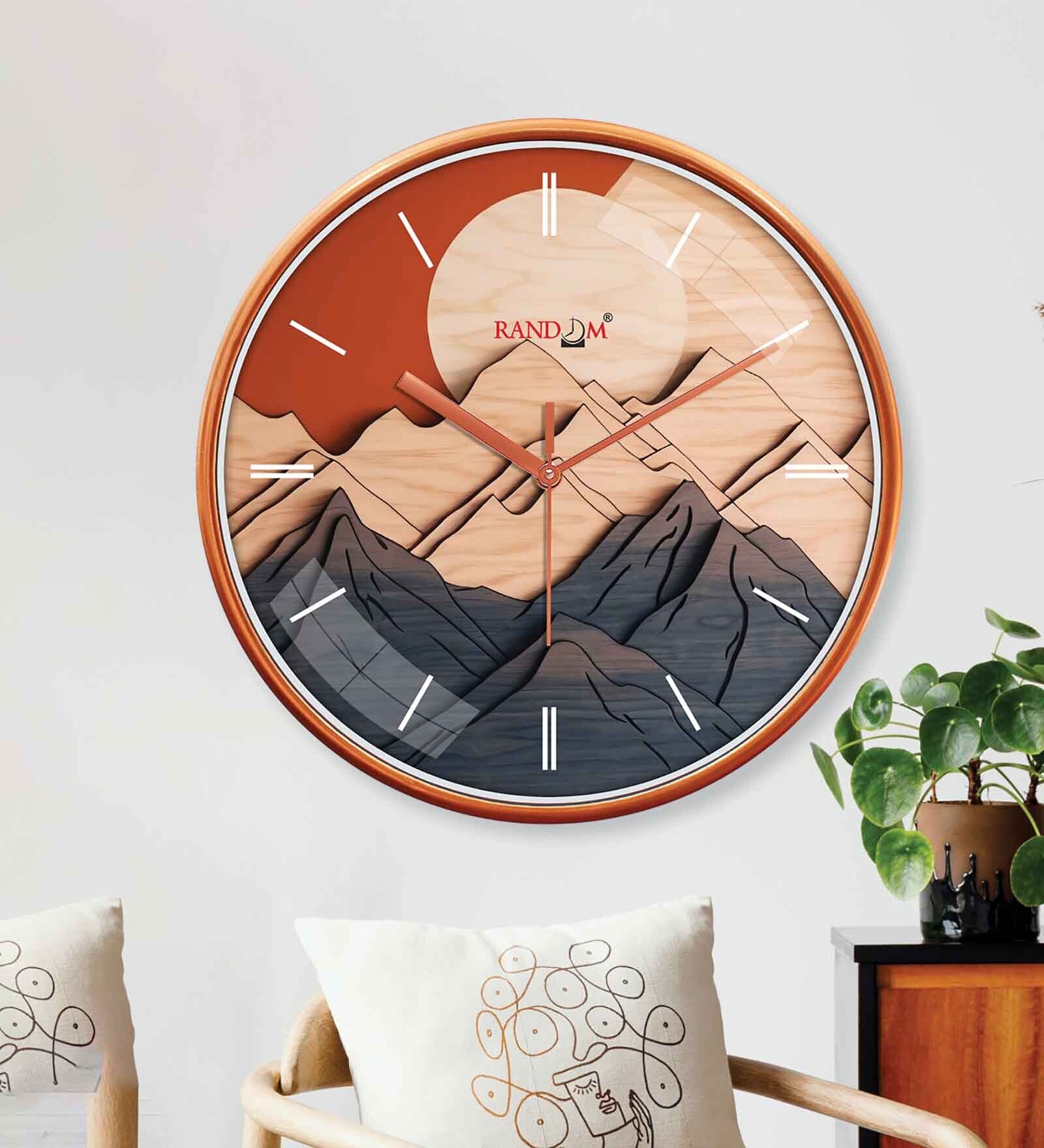 Multicolour Modern Plastic Stylish Non Ticking Silent Analog Wall Clock -12 inch