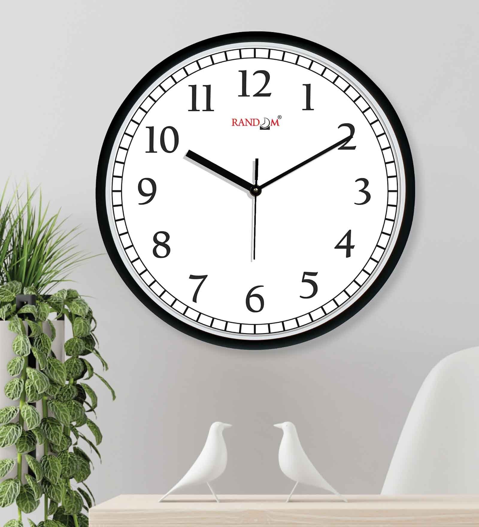 Multicolour Modern Plastic Stylish Non Ticking Silent Analog Wall Clock -12 inch
