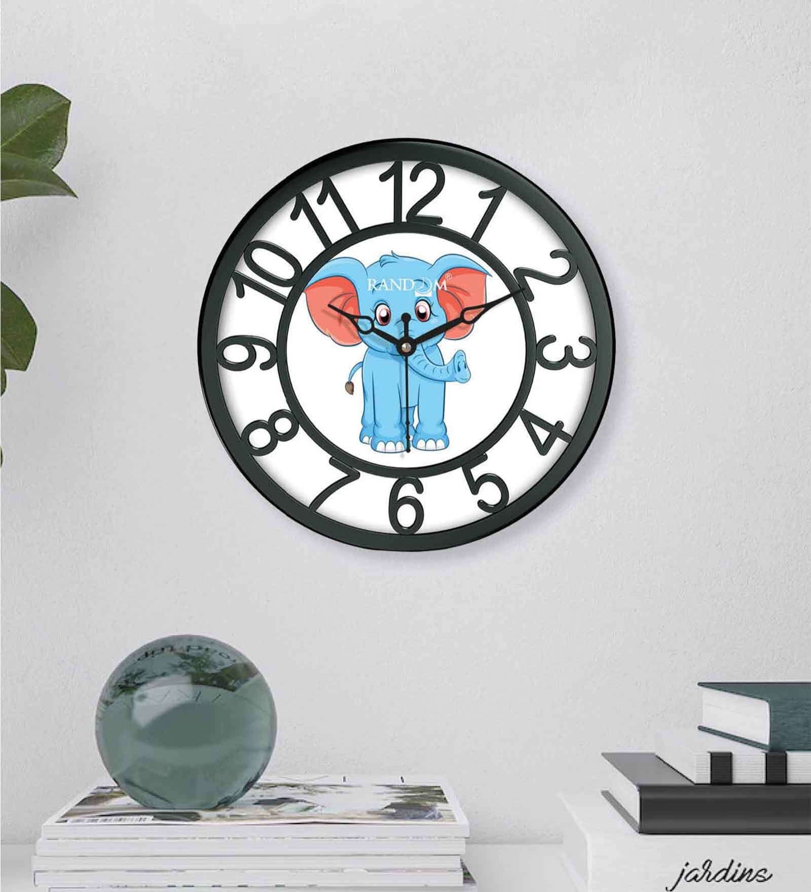 Multicolour Modern Plastic Stylish Non Ticking Silent Analog Wall Clock -8 Inch