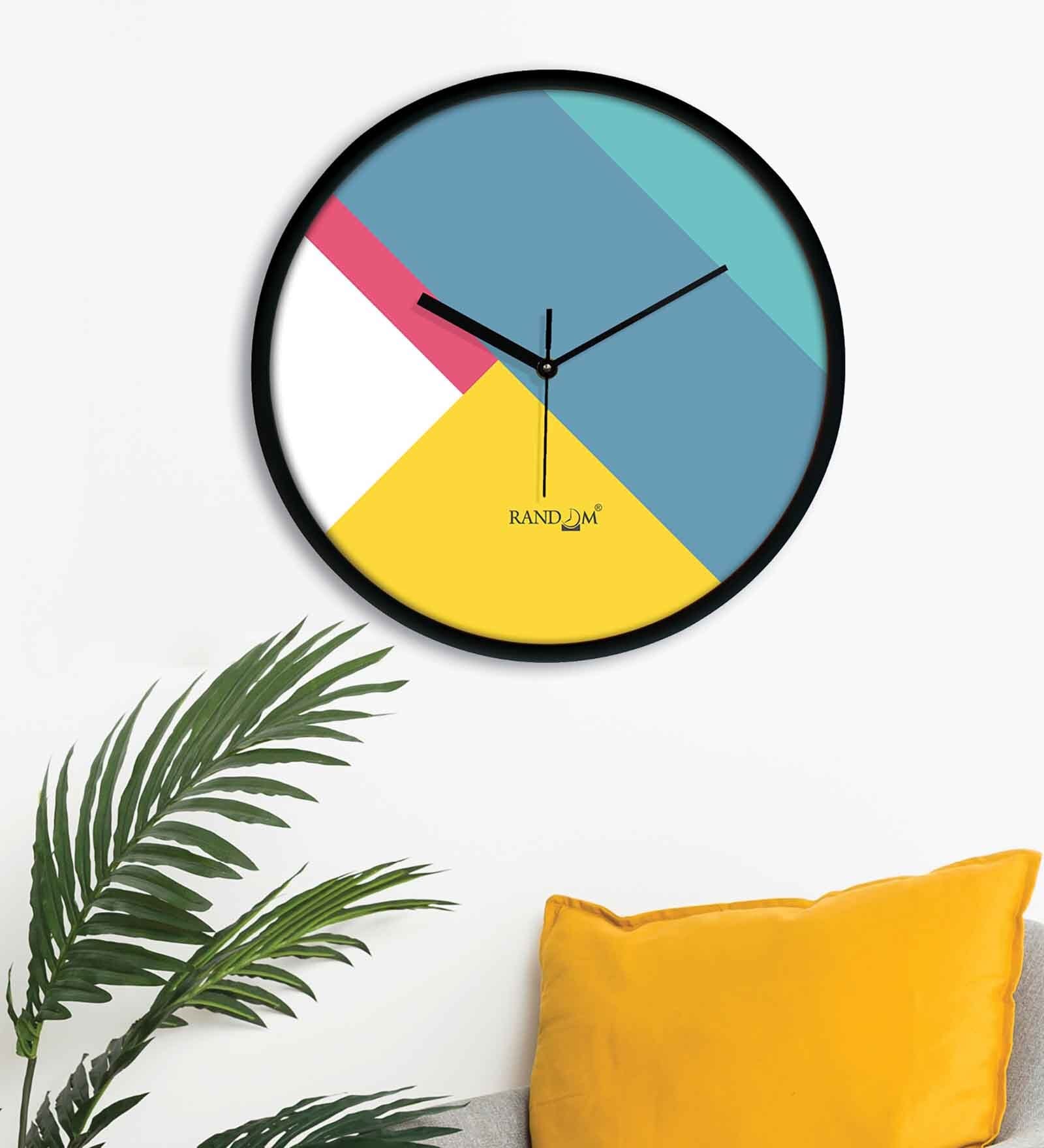 Multicolour Modern Plastic Stylish Non Ticking Silent Analog Wall Clock -12 inch