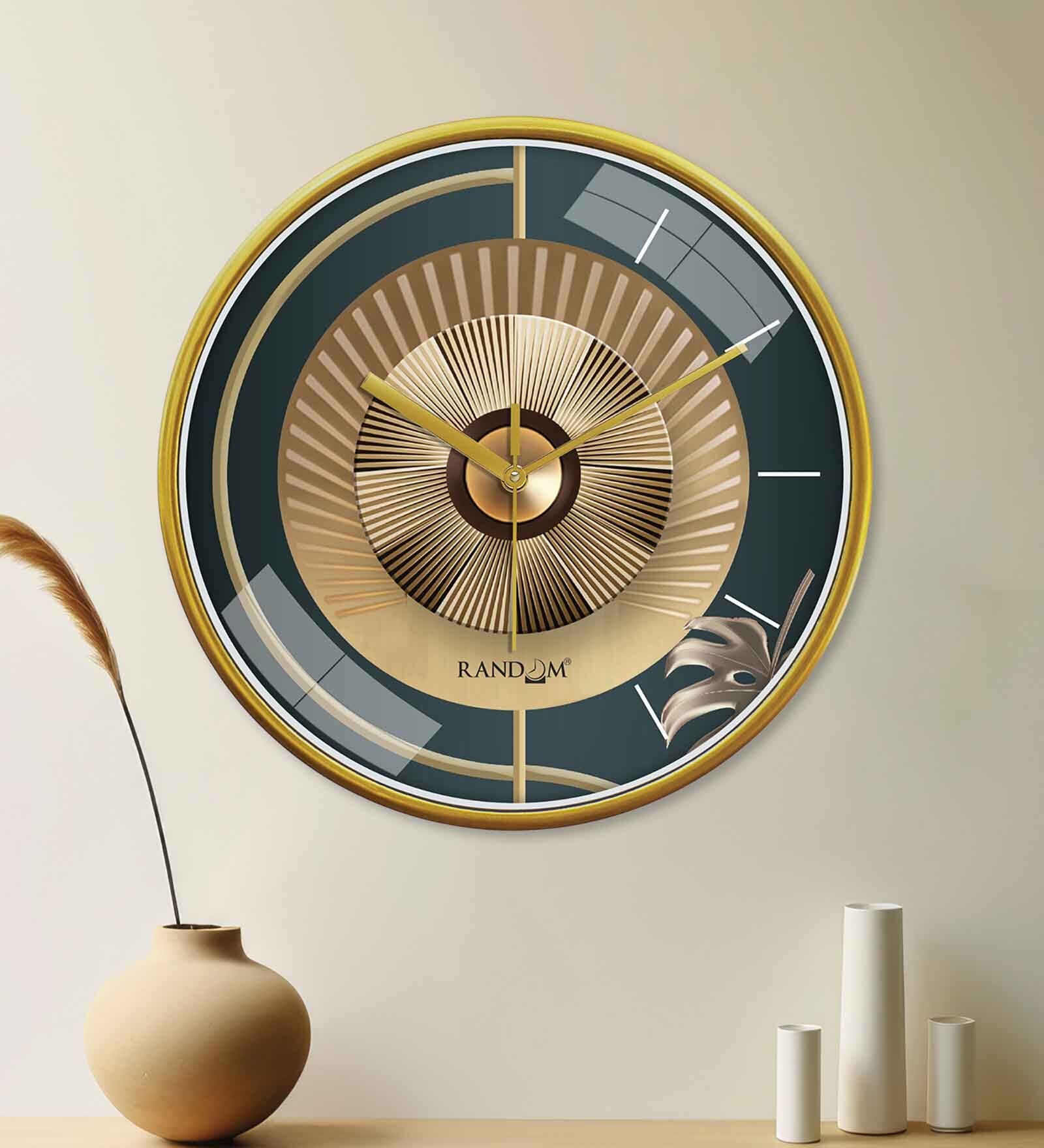 Multicolour Modern Plastic Stylish Non Ticking Silent Analog Wall Clock -12 inch