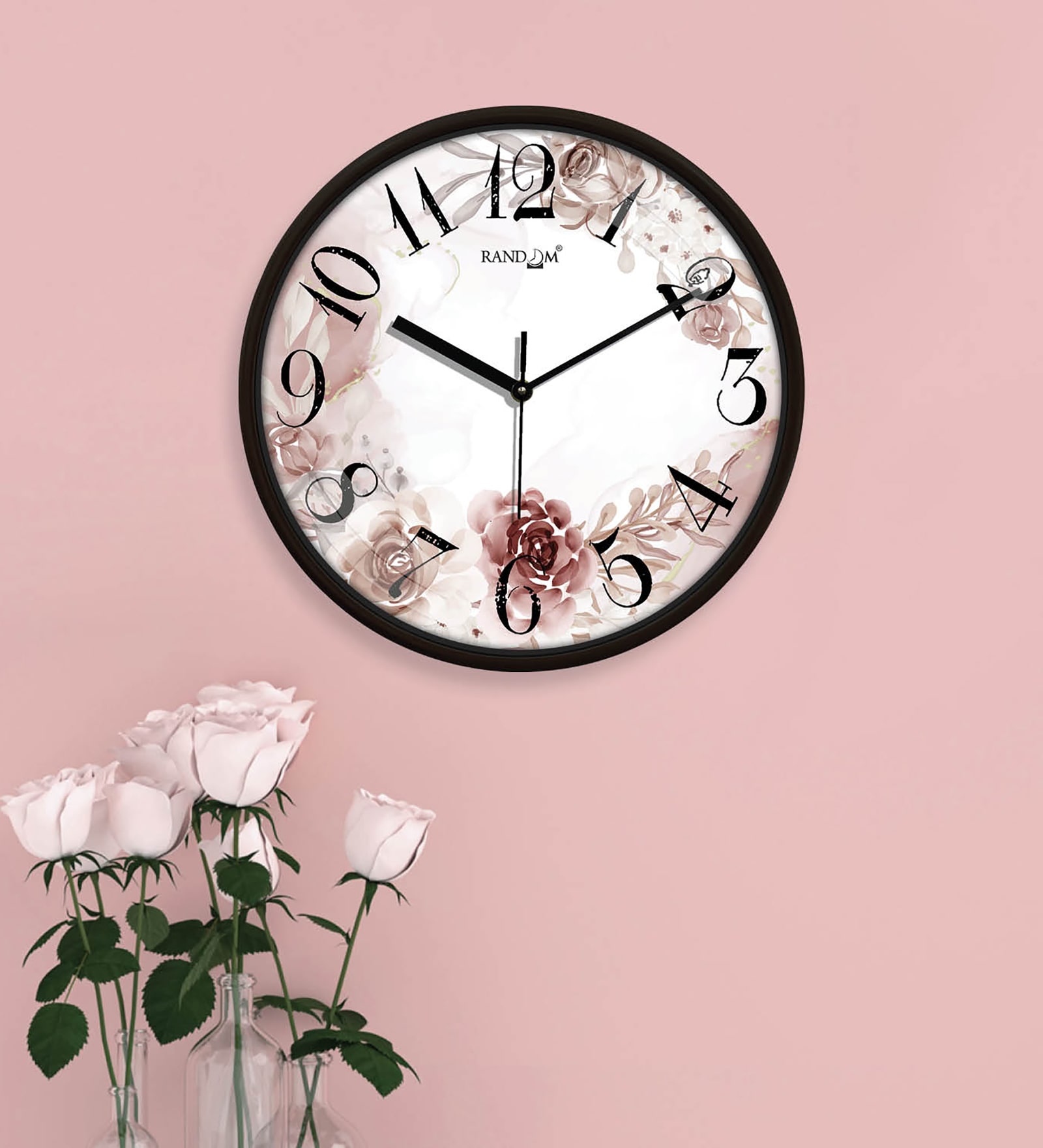 Multicolour Modern Plastic Stylish Non Ticking Silent Analog Wall Clock -12 inch