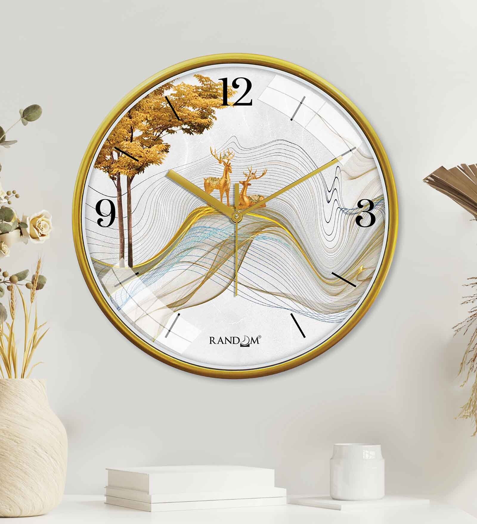 Multicolour Modern Plastic Stylish Non Ticking Silent Analog Wall Clock -12 inch