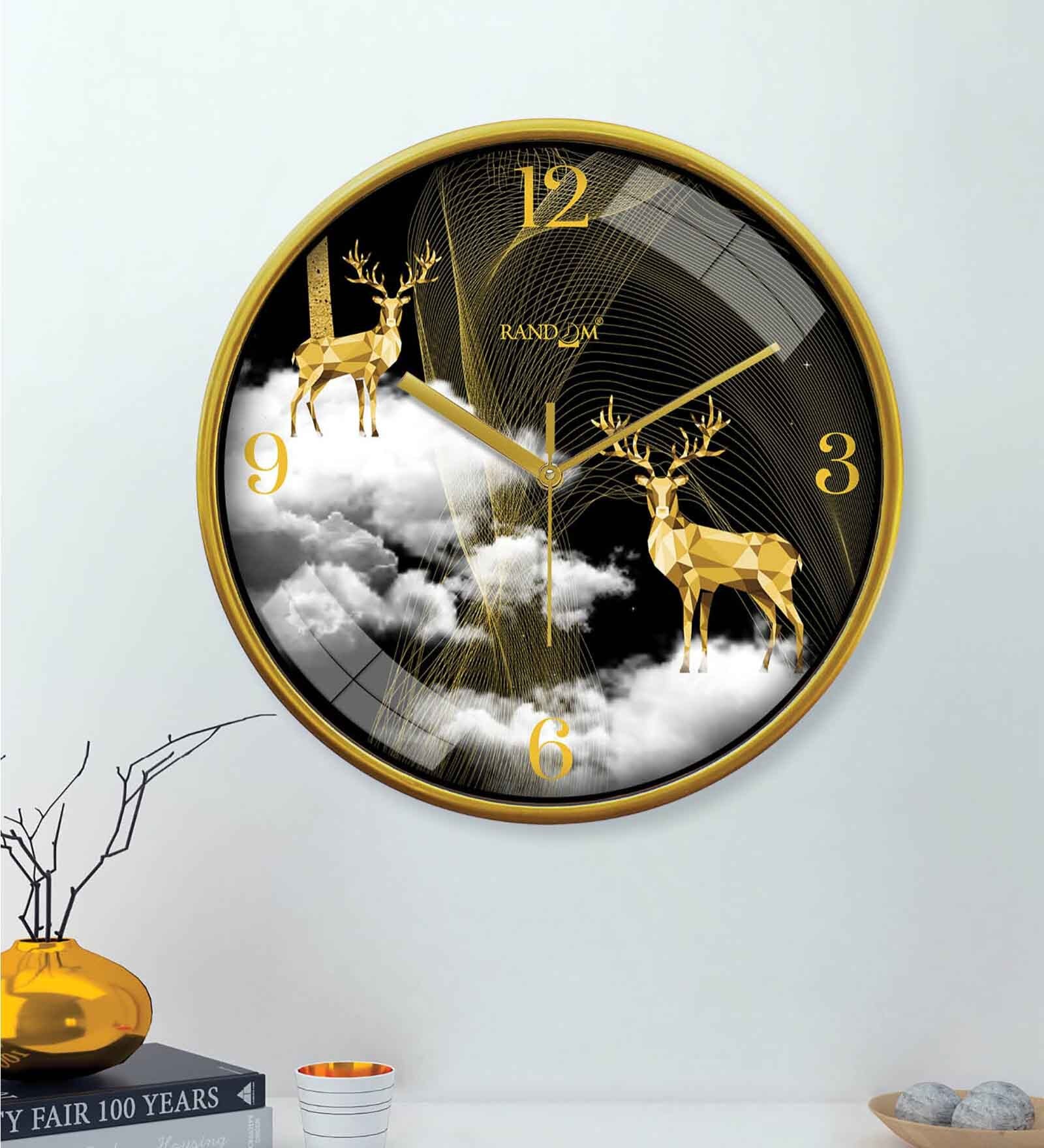 Multicolour Modern Plastic Stylish Non Ticking Silent Analog Wall Clock -12 inch