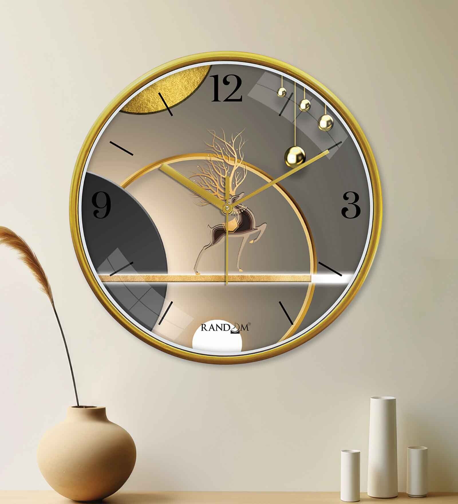 Multicolour Modern Plastic Stylish Non Ticking Silent Analog Wall Clock -12 inch