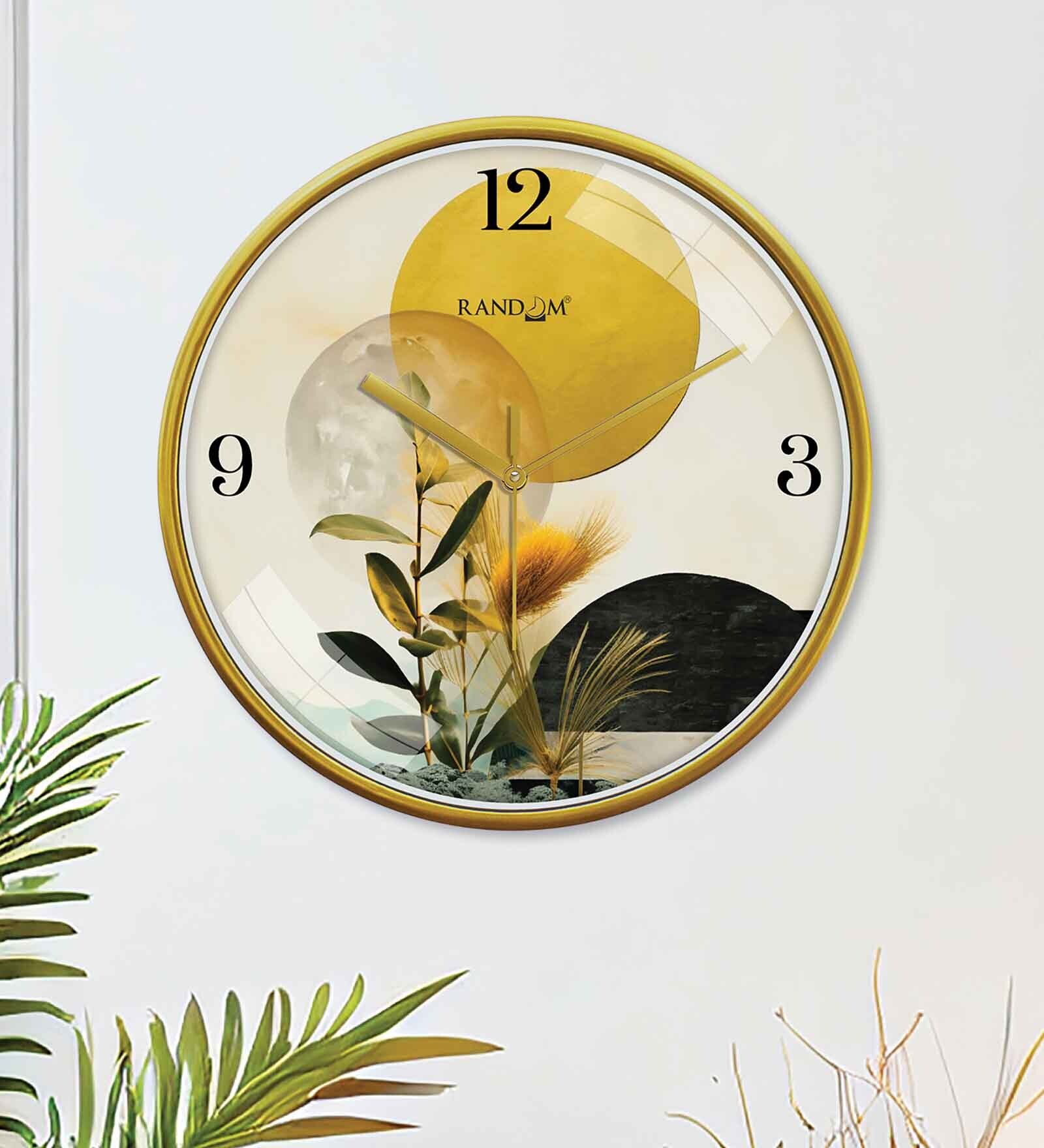 Multicolour Modern Plastic Stylish Non Ticking Silent Analog Wall Clock -12 inch