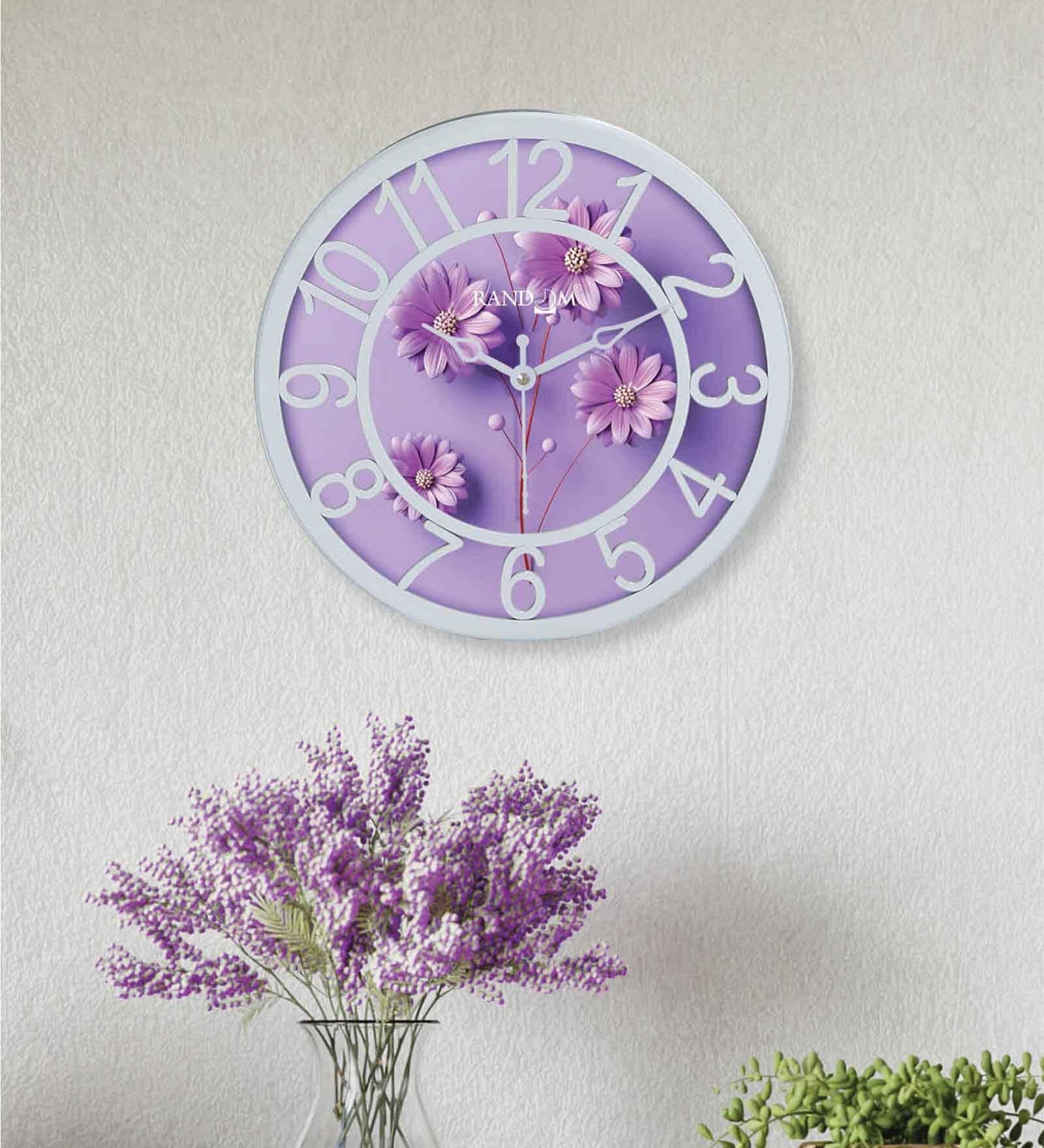 Multicolour Modern Plastic Stylish Non Ticking Silent Analog Wall Clock -8 Inch