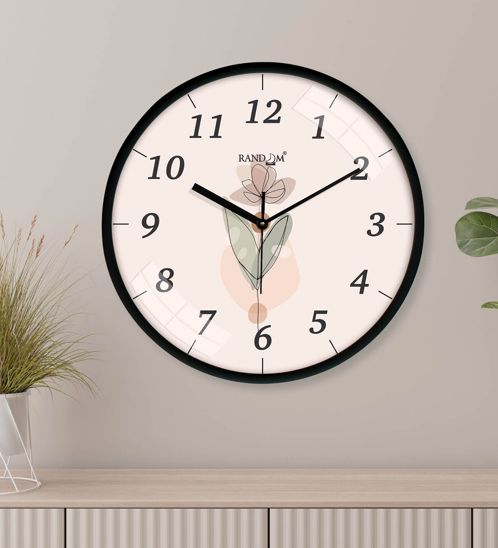 Multicolour Modern Plastic Stylish Non Ticking Silent Analog Wall Clock -12 inch