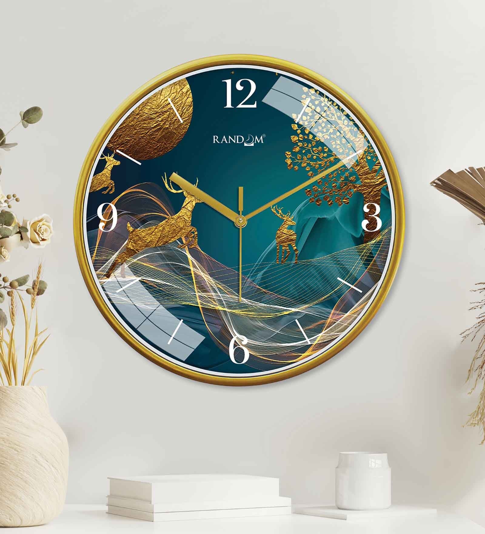 Multicolour Modern Plastic Stylish Non Ticking Silent Analog Wall Clock -12 inch