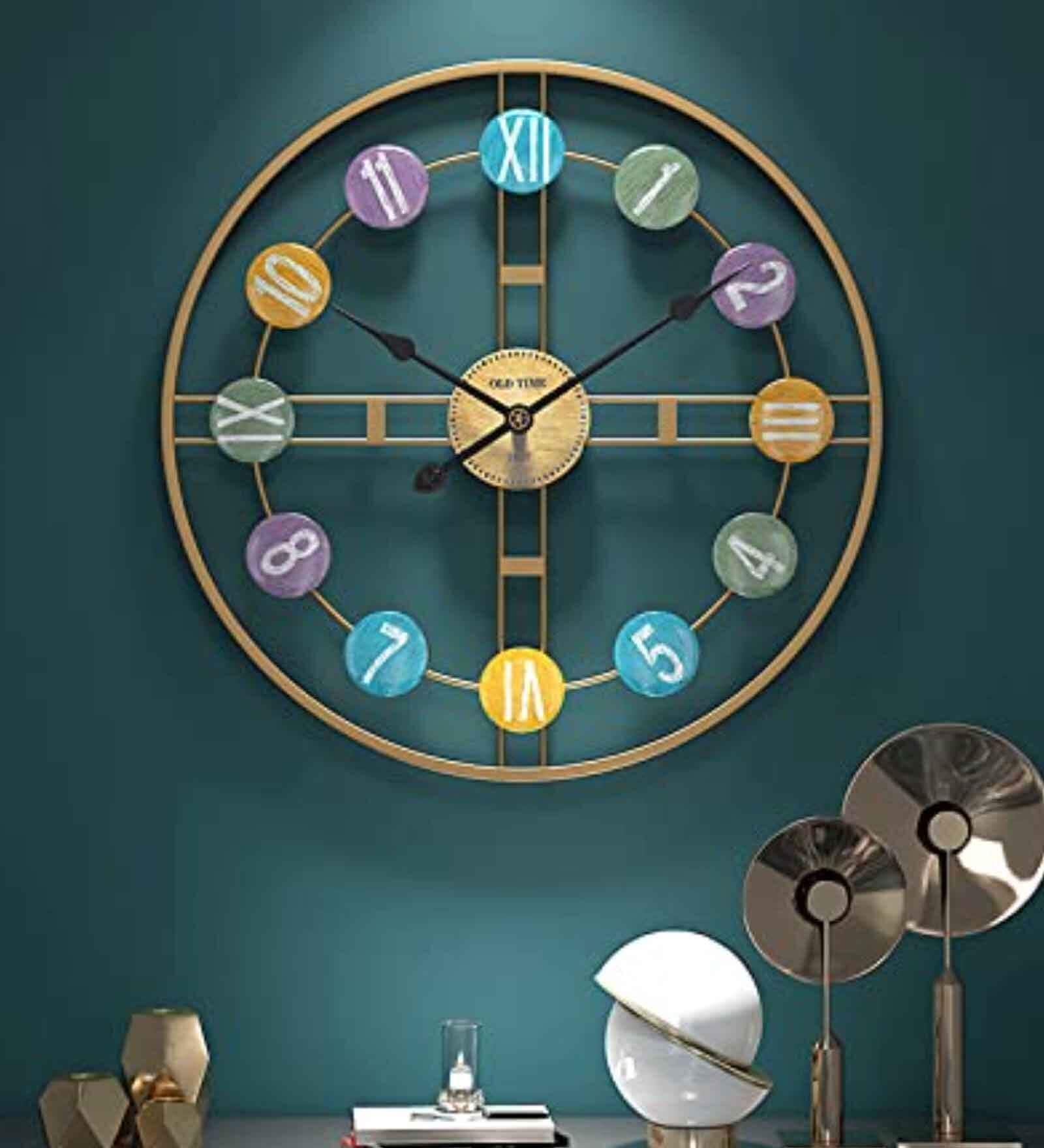 Gold Iron Modern Roman Novelty Wall Clock