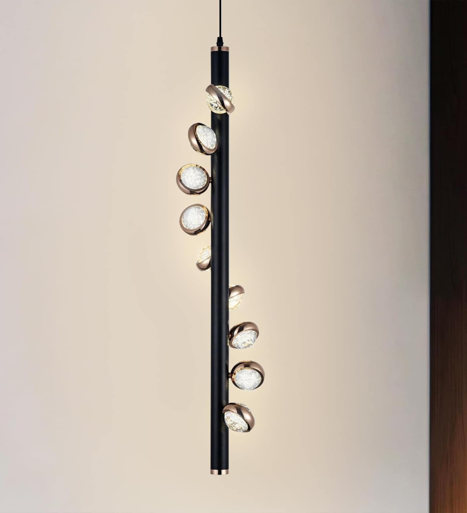 Modern Round Ring Pendant Light with Crystal Stone