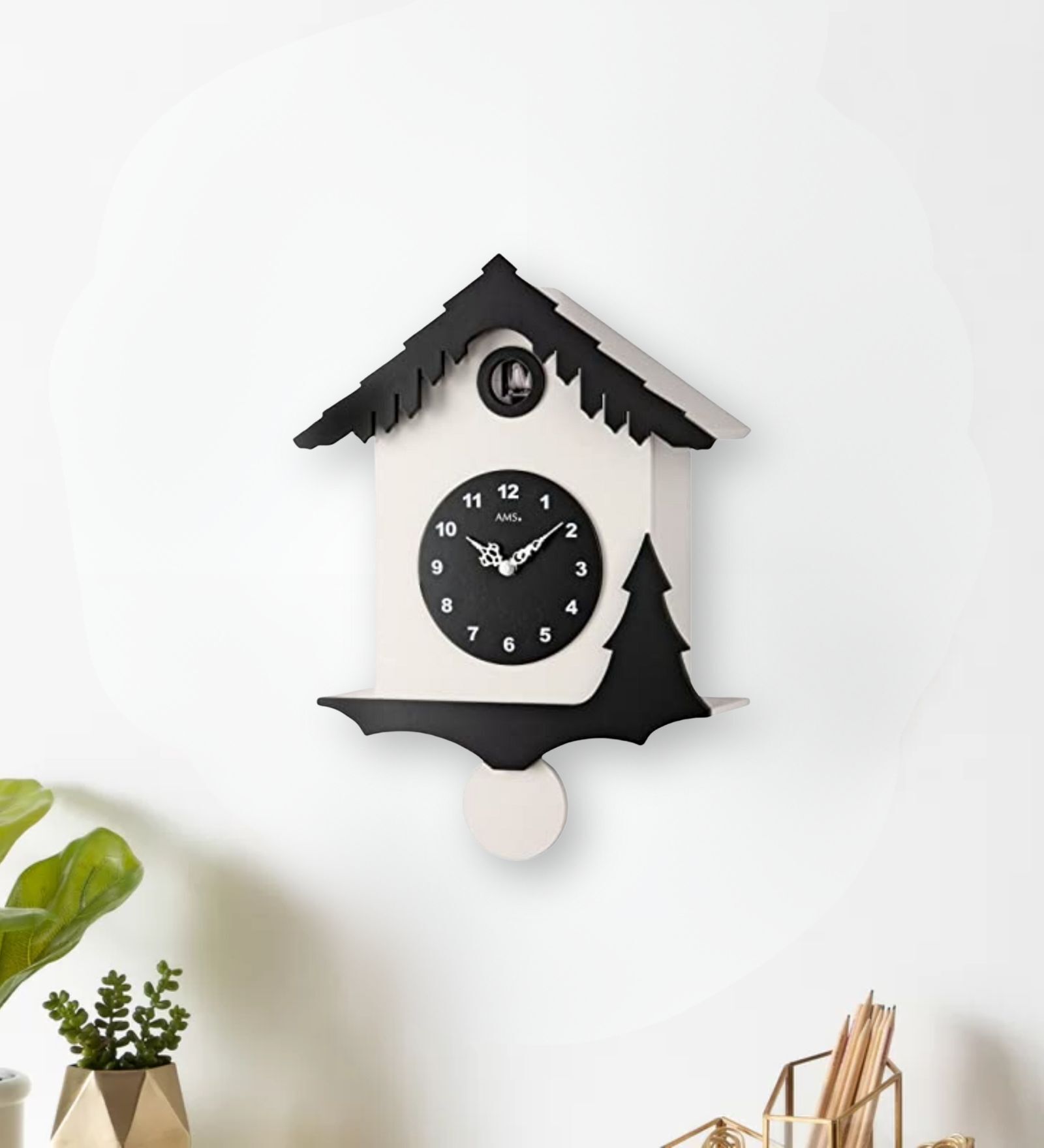 Modern Silver Glass Wall Clock