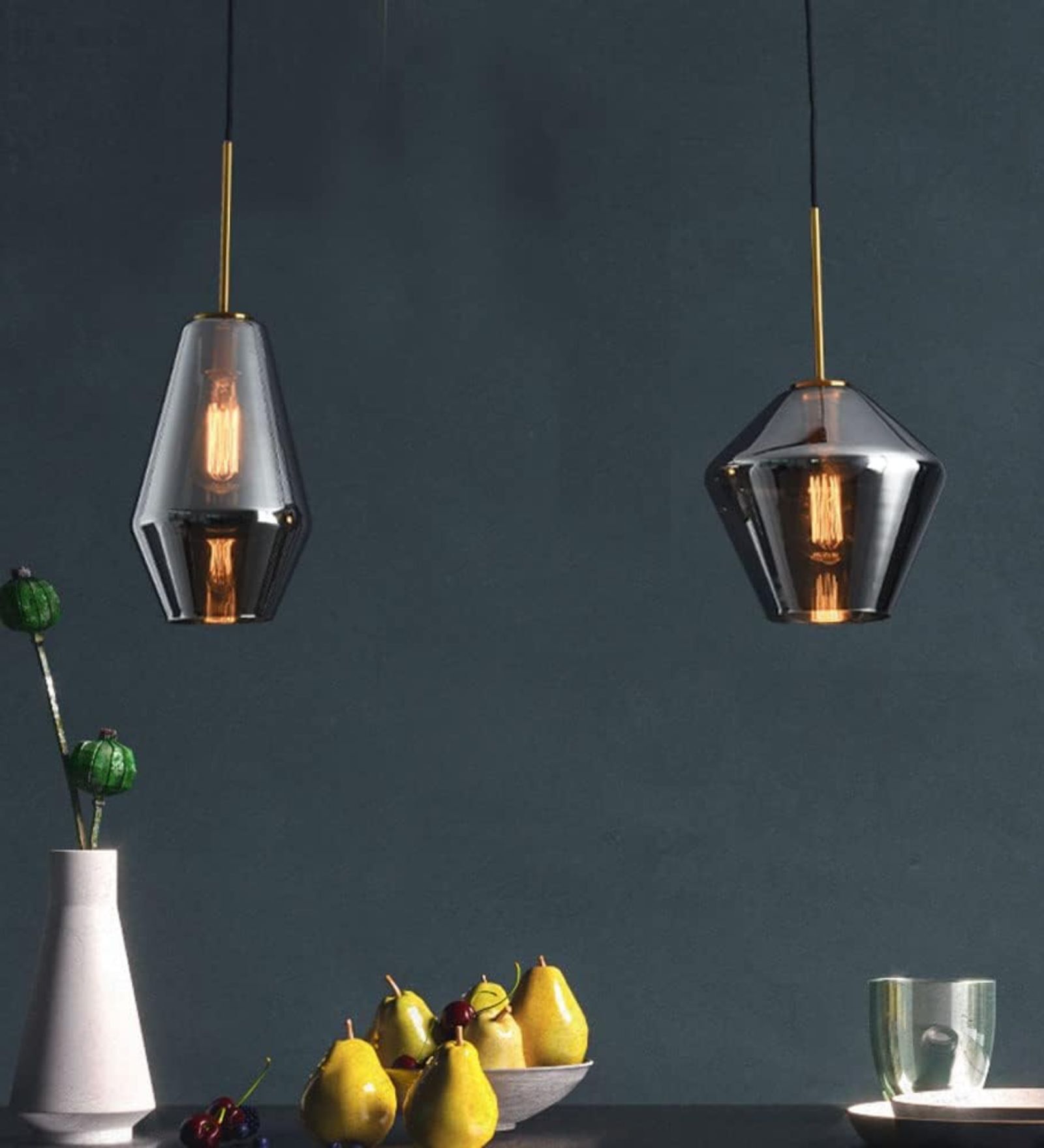Modern Smoked Glass Pendant Light