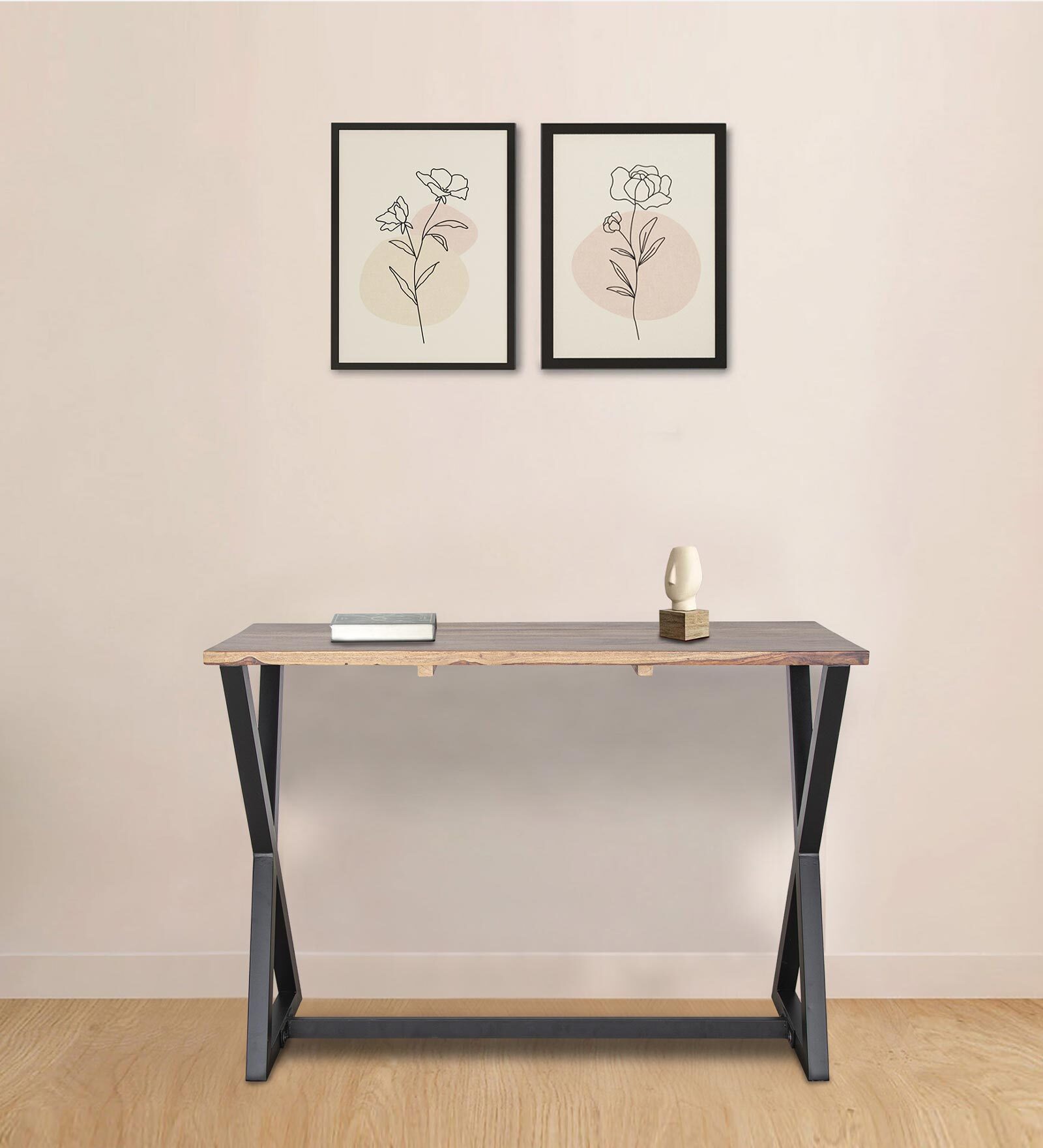 Modern Solidwood Console Table In Honey Color