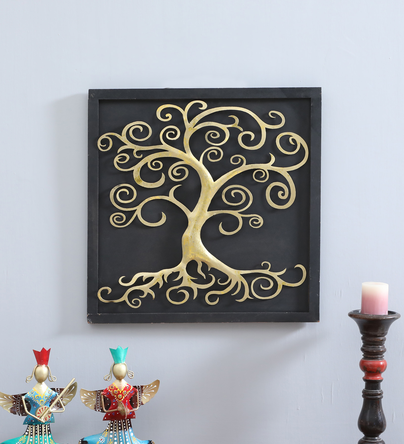 Modern Tree Gold Iron Wall Art Without LED