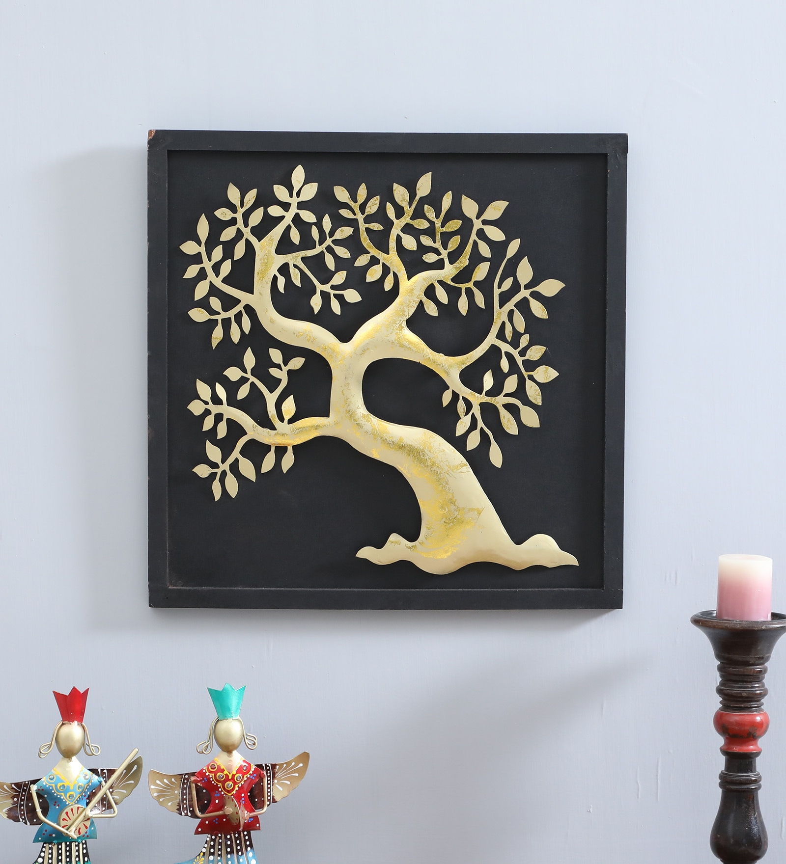 Modern Tree Gold Iron Wall Art Without LED