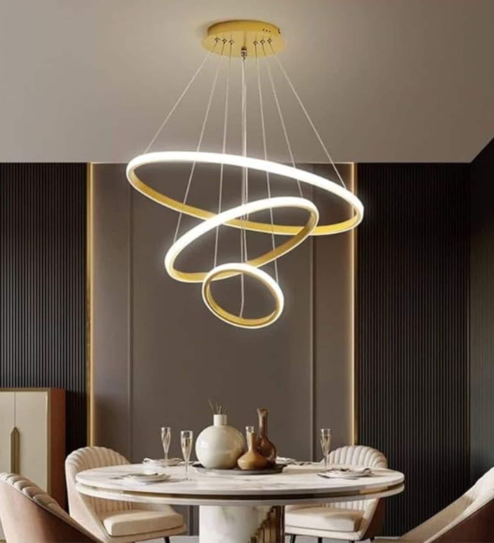 Modern Triple Ring Modern LED Chandelier with adjustable designer light