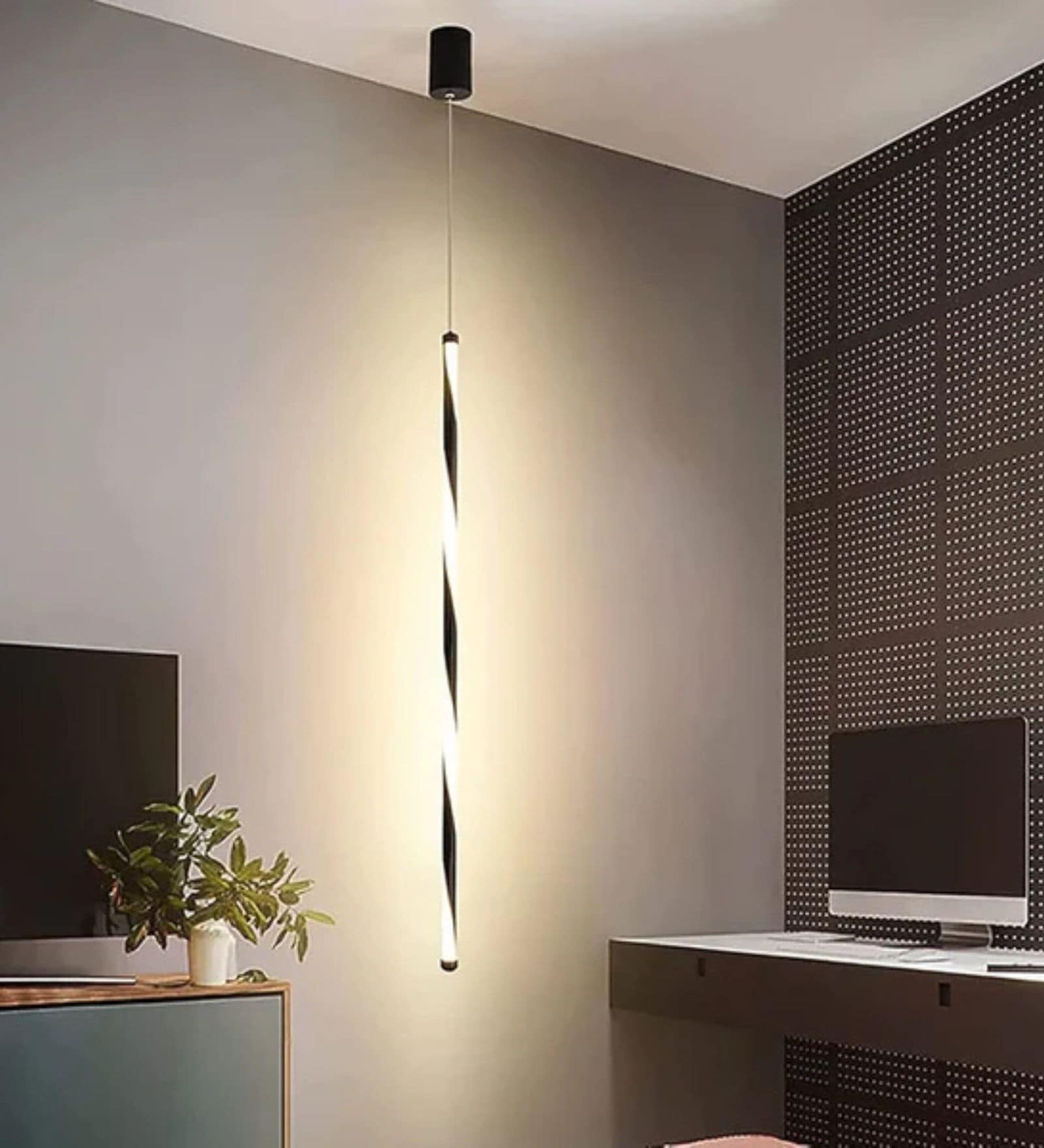 Modern Twisted LED Hanging Pendant Light