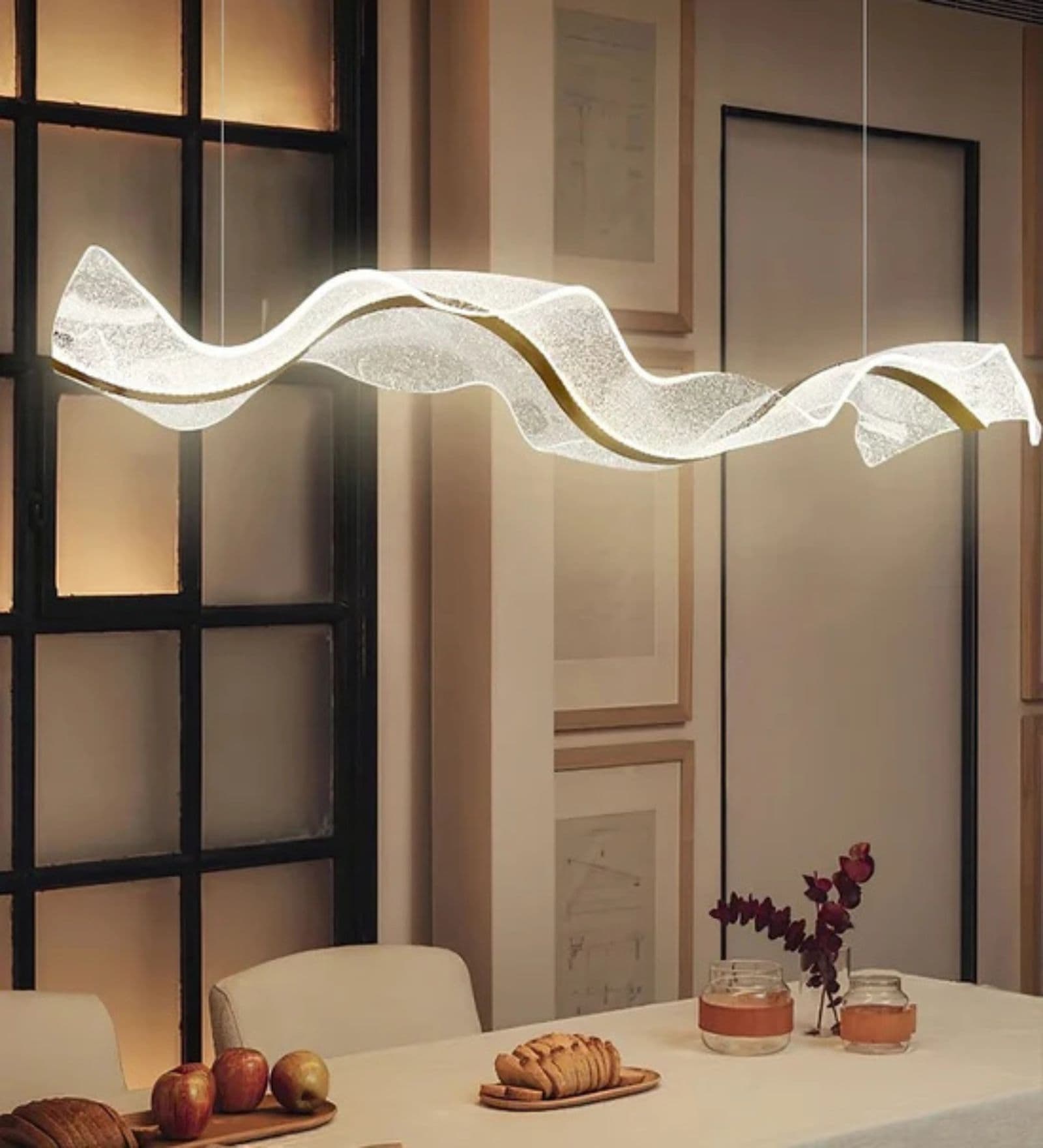 Modern Wave LED Linear Pendant Light (L-1200 mm)
