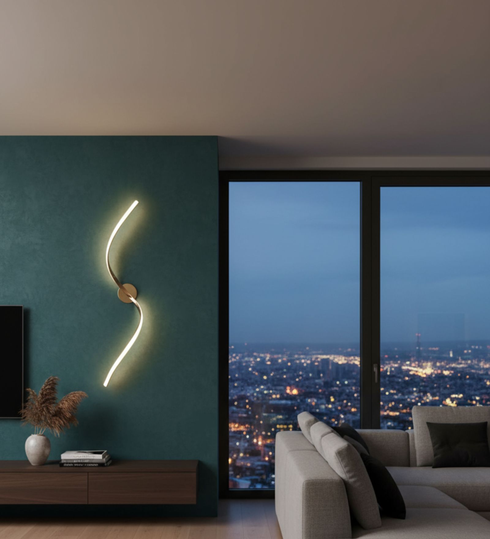 Modern Wave LED Wall Light